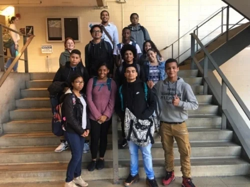 Sociedad Latina's Youth Community Organizers ready for a Boston Public School Committee Meeting!