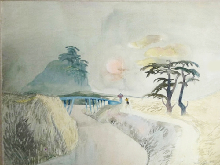 Japanese Mist, No. 17 Signed and dated lower right: Millard Sheets 1949 (Watercolor and ink, paper, 22 x 30 inches)