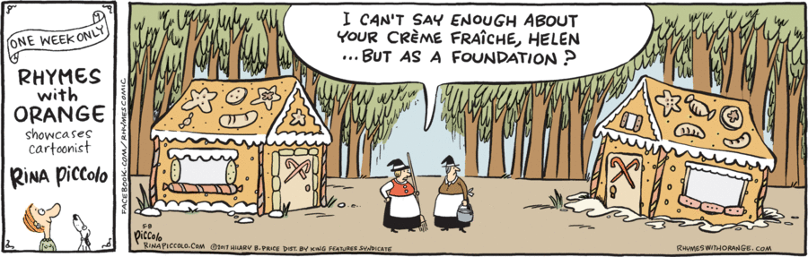 Monday's cartoon on Rhymes With Orange Guest Cartoonist Spot