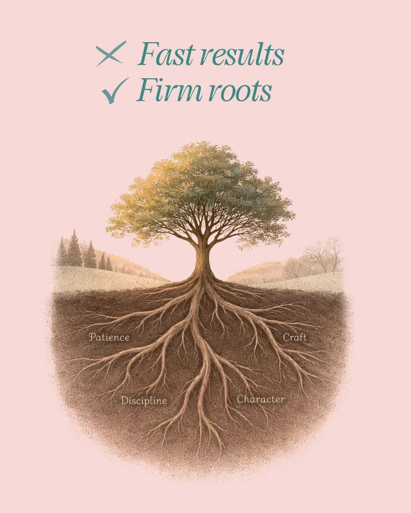 It&rsquo;s easy to chase quick wins.
But the kind of life that truly feels aligned isn&rsquo;t built that way.

The strongest things in our lives grow quietly beneath the surface &mdash; through patience, discipline, craft, and character. 🌱

For a l