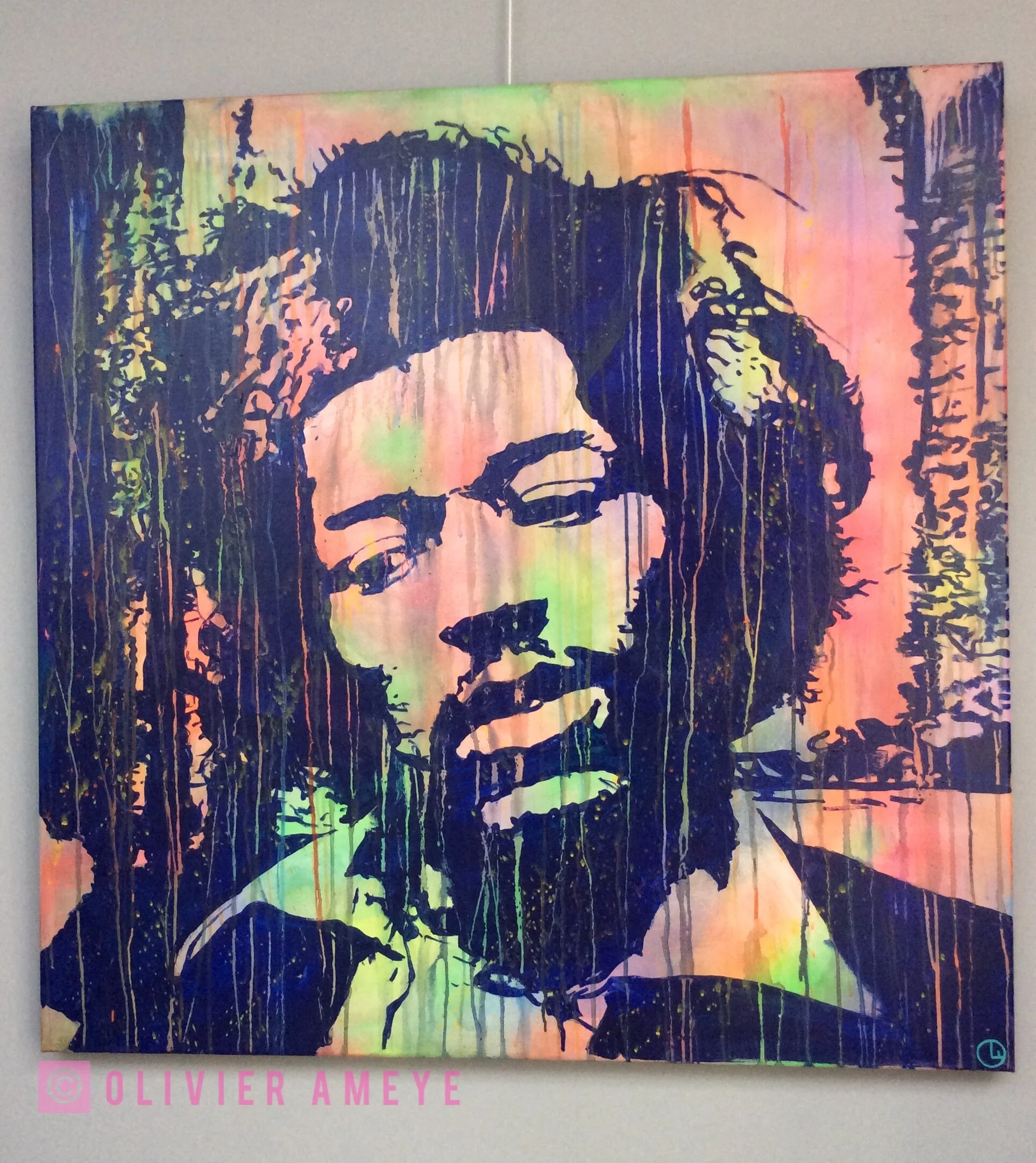 Jimi Hendrix. 100 x 100 cm.