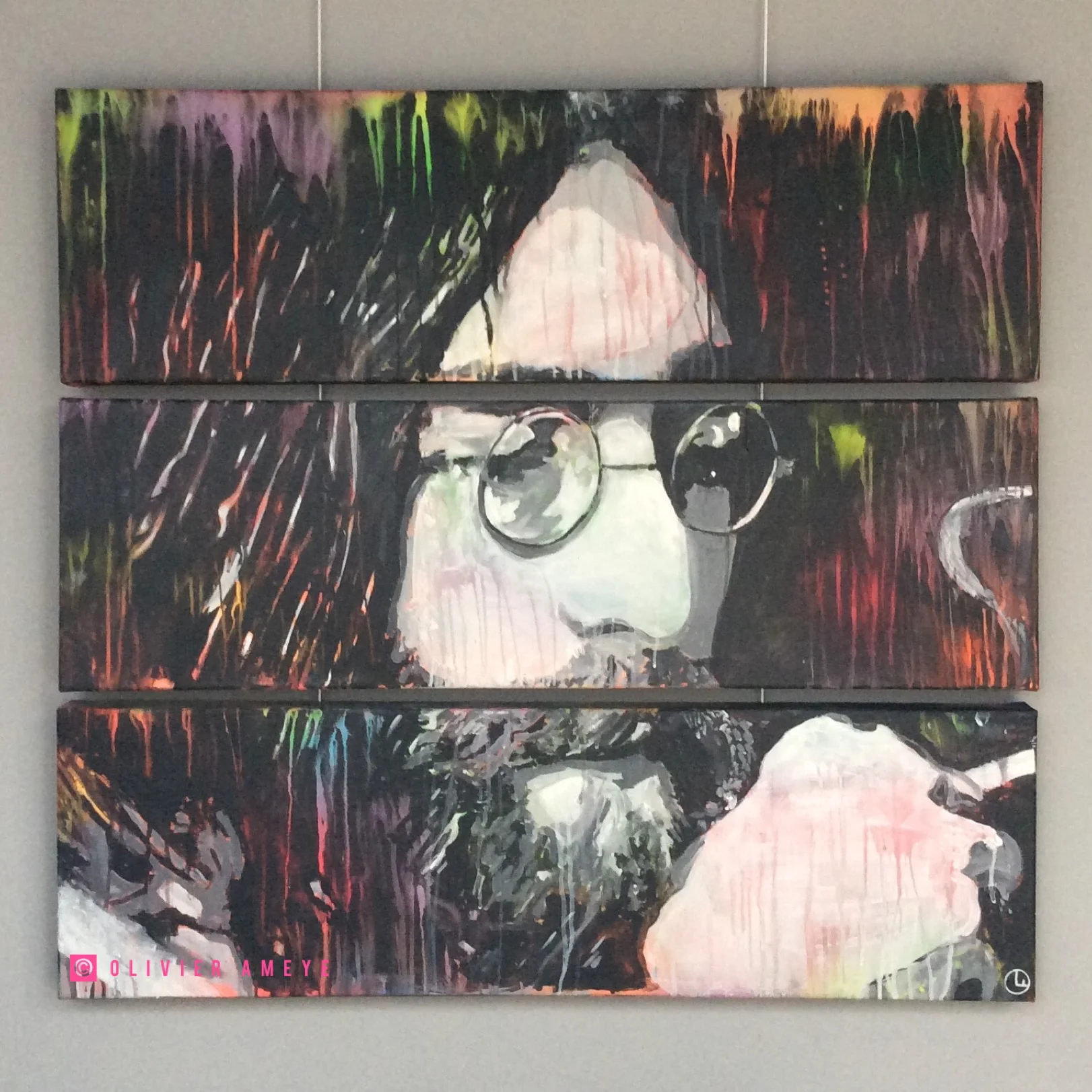 John Lennon 3 times 100 x 30 cm