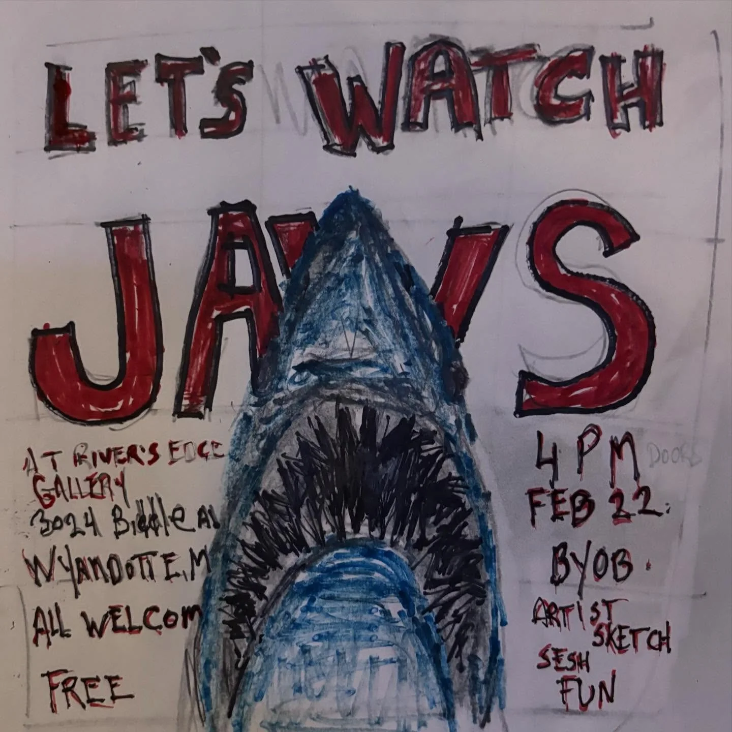 Come through Sunday 4pm for some movie time at the beach. Free and open to all. Artists are encouraged to bring stuff to draw and paint