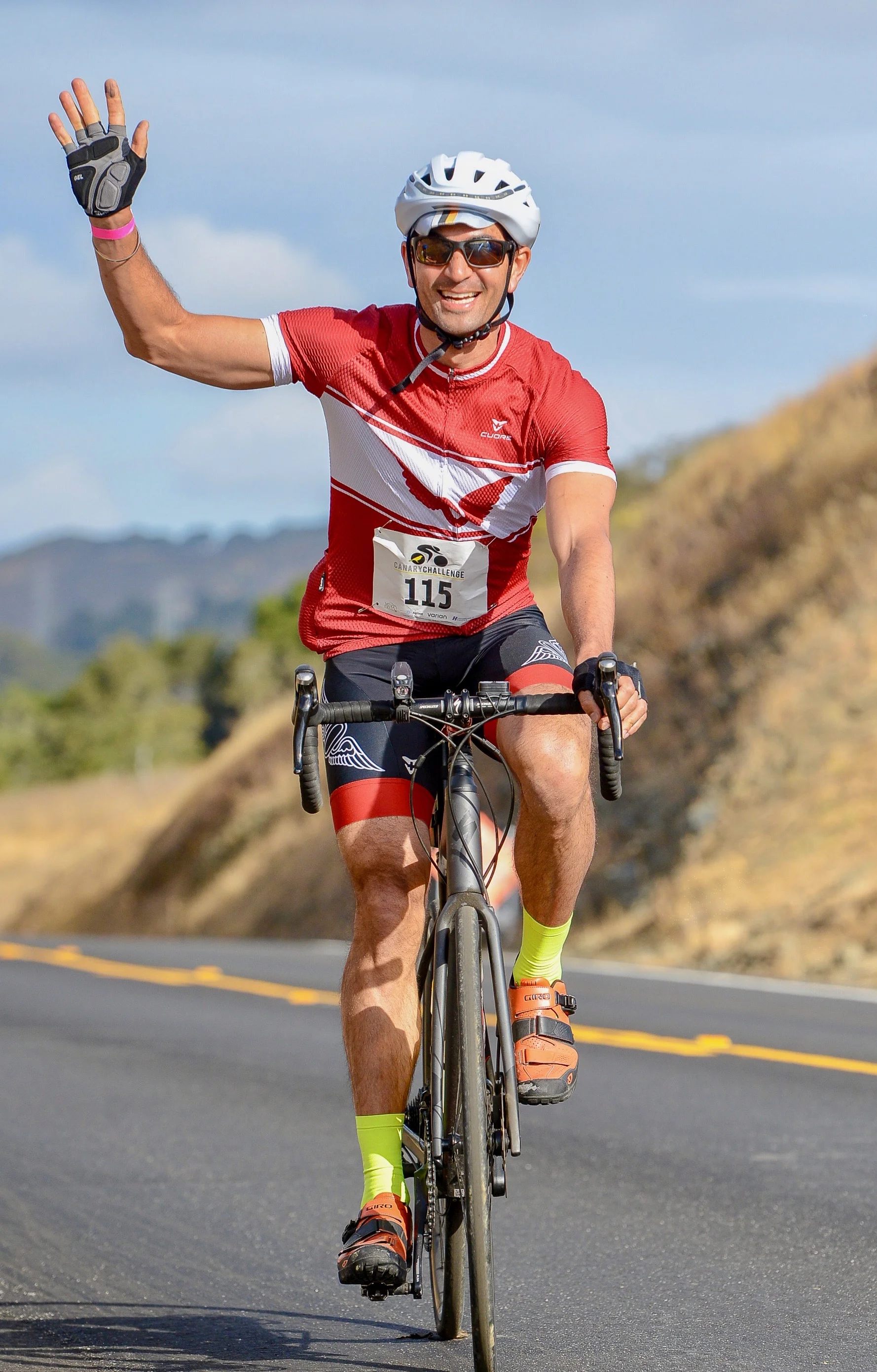 Dr. A cycling in the 100 mile Canary Challenge