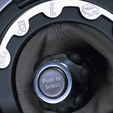 JEEP GUI AND I.D. COMBINED Interactive control knob with icon touch system.