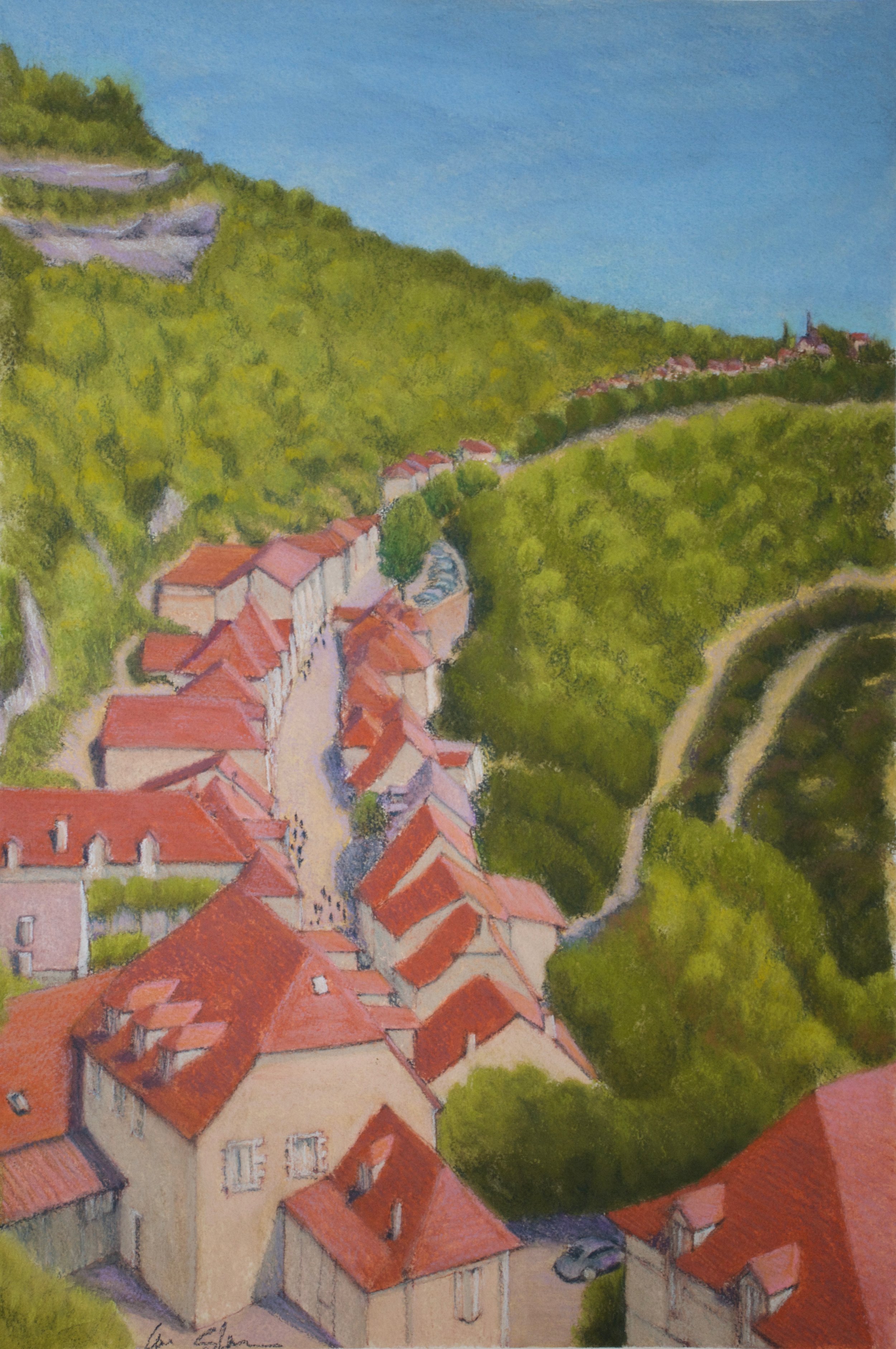  Rocamadour, 2015  pastel on paper, 18x24 inches 