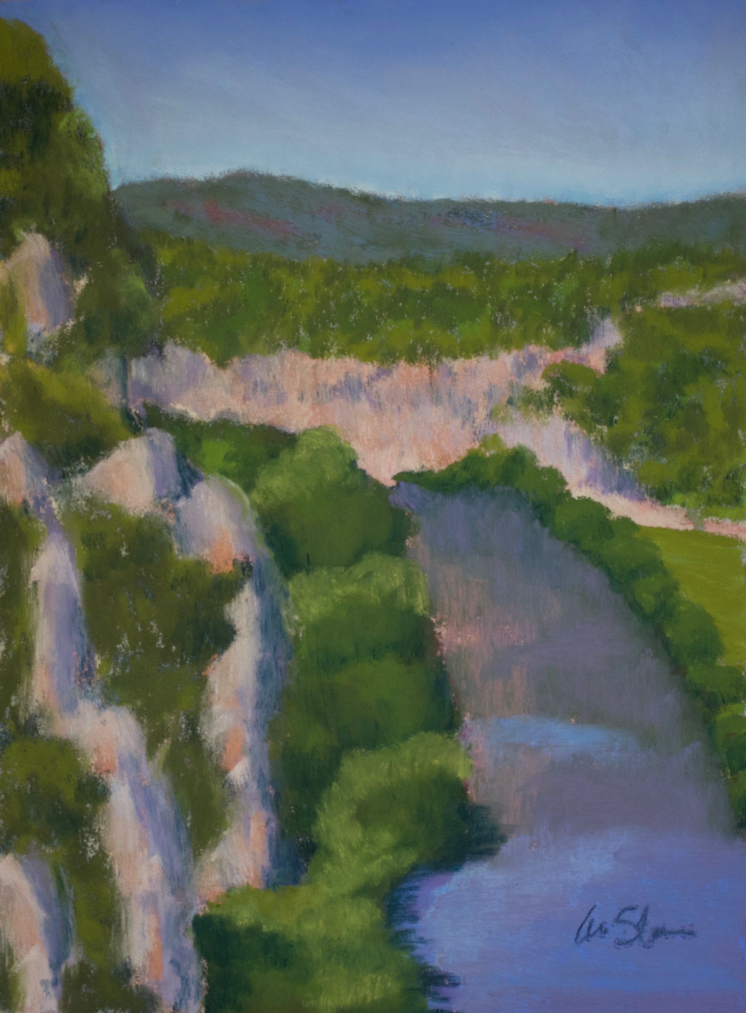  River Gorge 2015  pastel on paper, 9x12 inches 