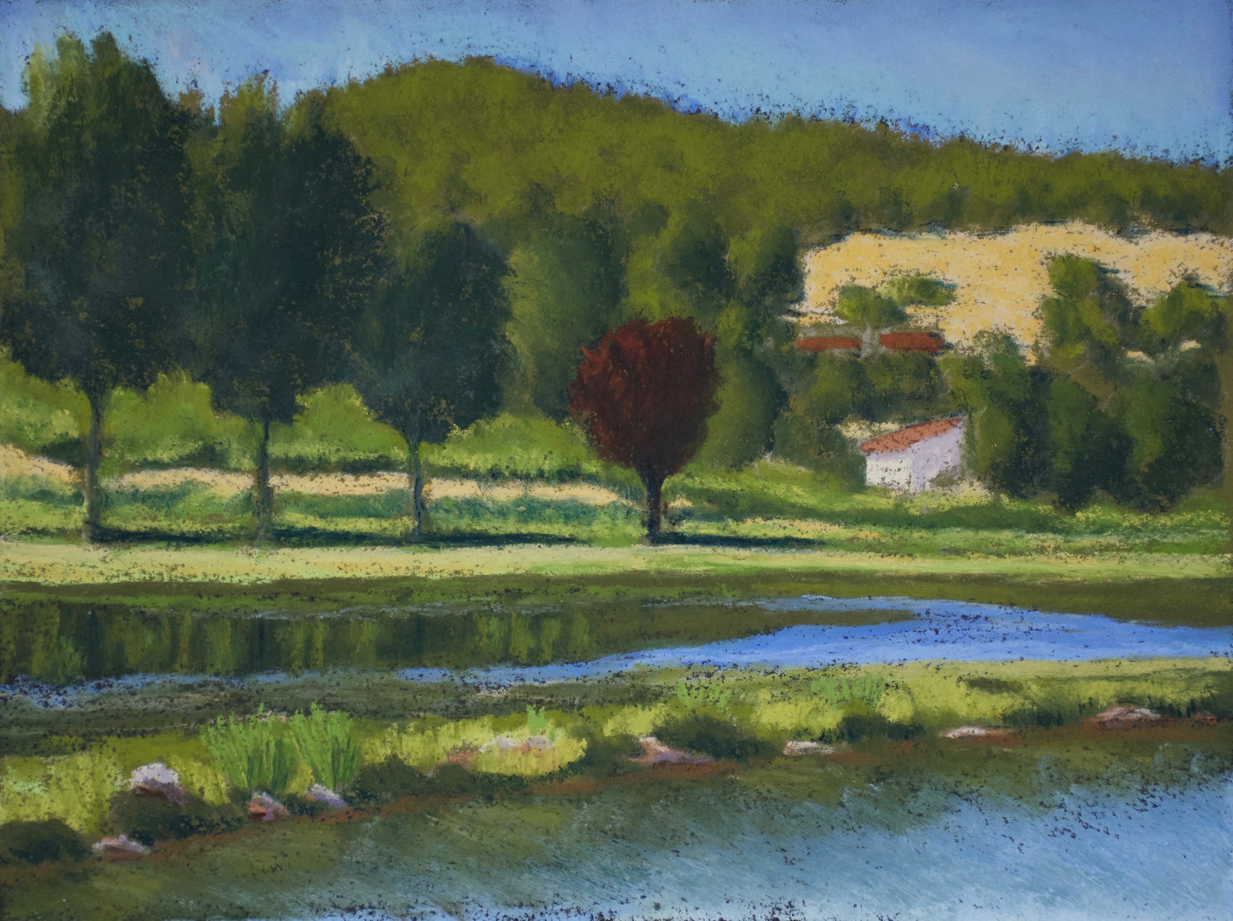  A Quiet Spot, 2015  pastel on paper, 9x12 inches 