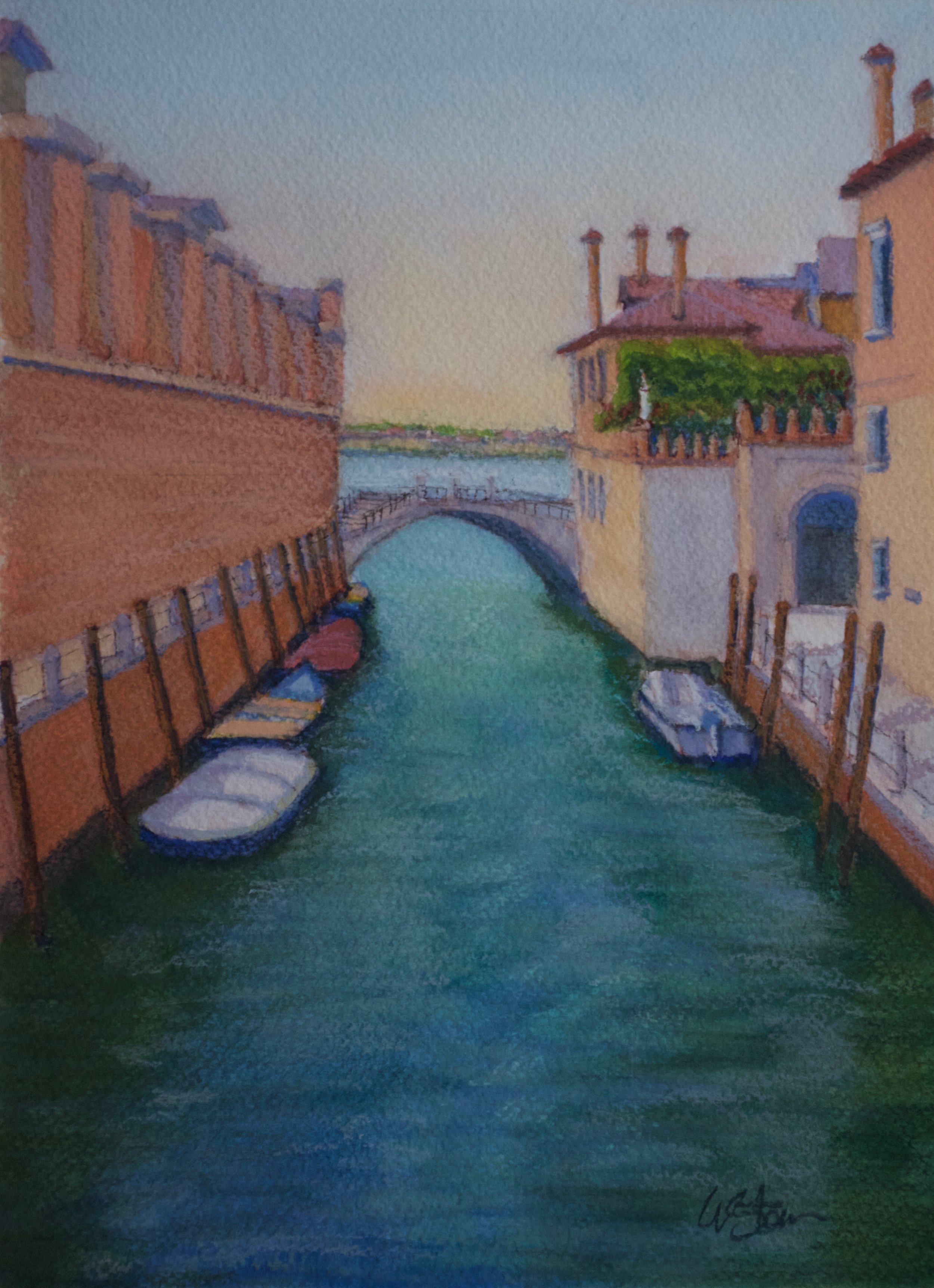  Dorsoduro Canal, 2018  pastel on paper, 8x11 inches 