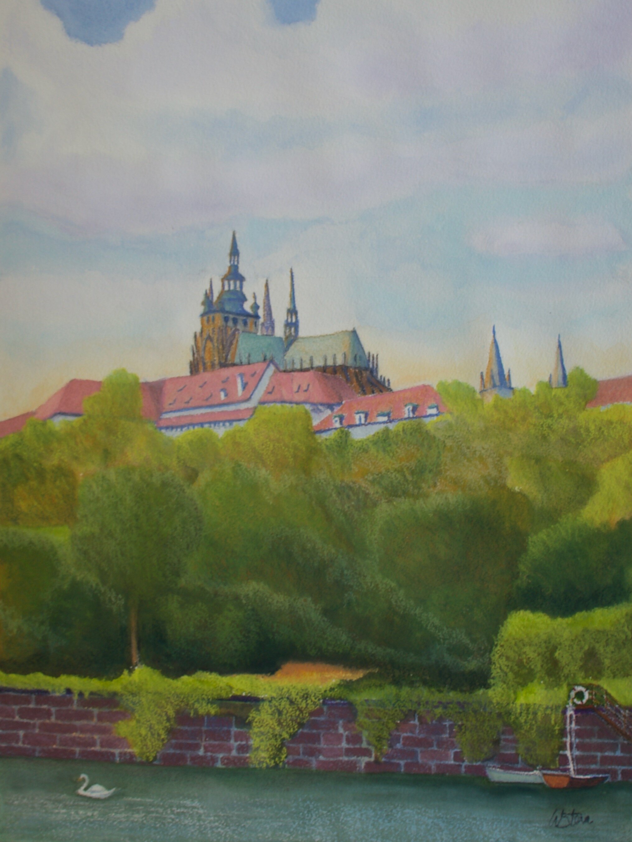  Ascendent Vista Prague, 2020  pastel on paper, 18x24 inches 