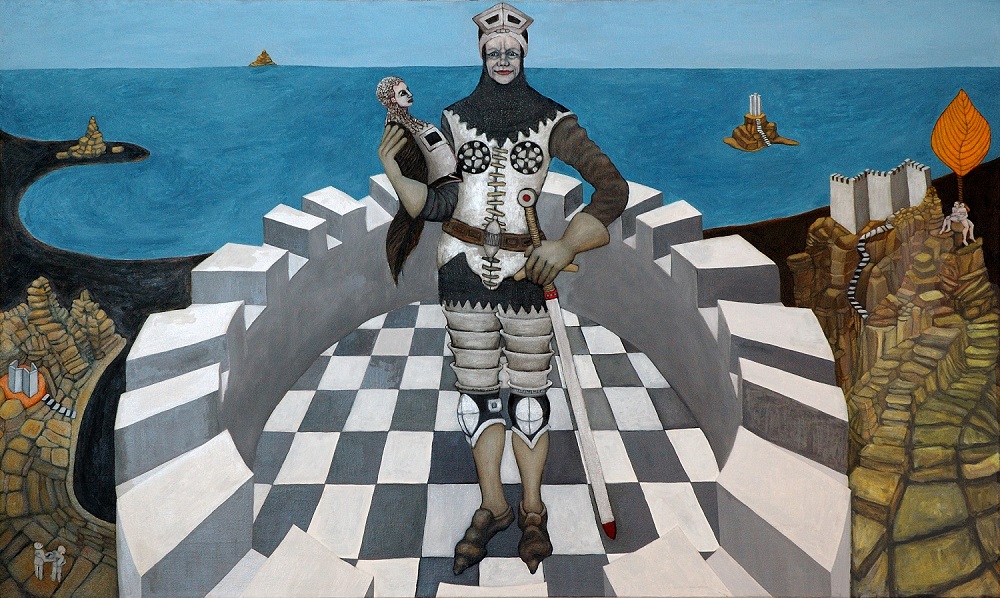 Tower, 3 ft x 5 ft, 91.44 cm x 152.40 cm, oil on canvas.