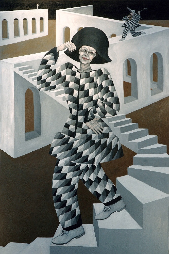 Harlequin, 6 ft x 4 ft, 182.88 cm x 121.92 cm, oil on canvas.