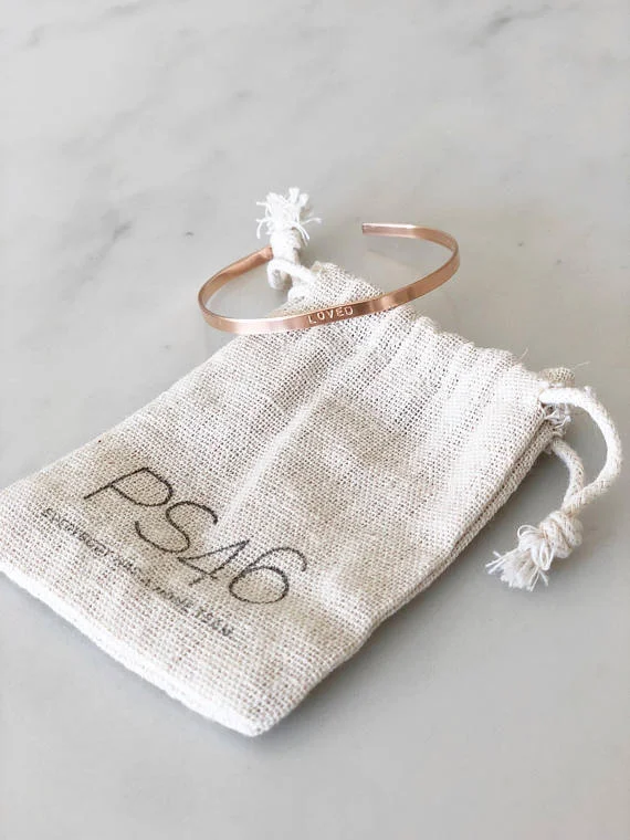 14k Rose Gold Fill 'LOVED' Cuff (Custom Stamping Available!) | $54