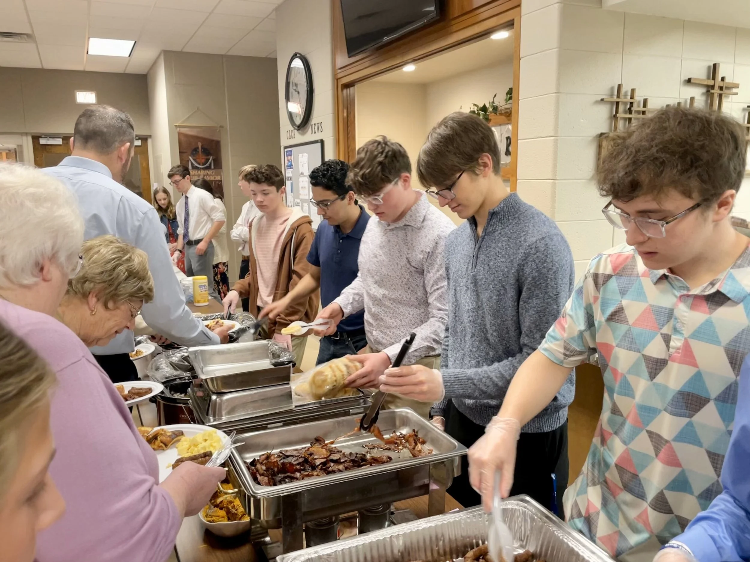 Teens Serving Easter Breakfast