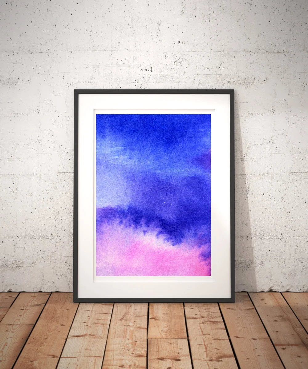 Pink+Blue+Abstract+Framed+Watercolour+Art+Print+by+Drawn+Together+Art+Collective.jpg