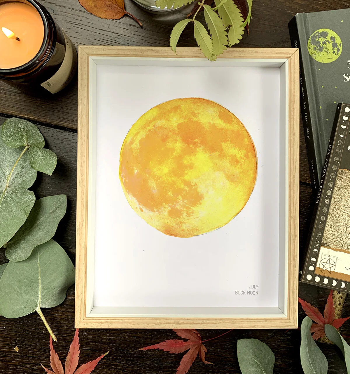 Autumn Mood with Yellow Moon Art Print