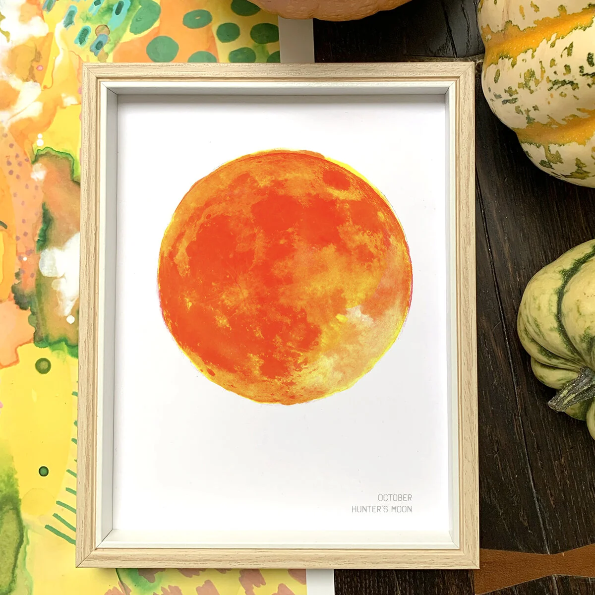 Full Moon Moon Wall Art - Moon Name October Hunter's Moon