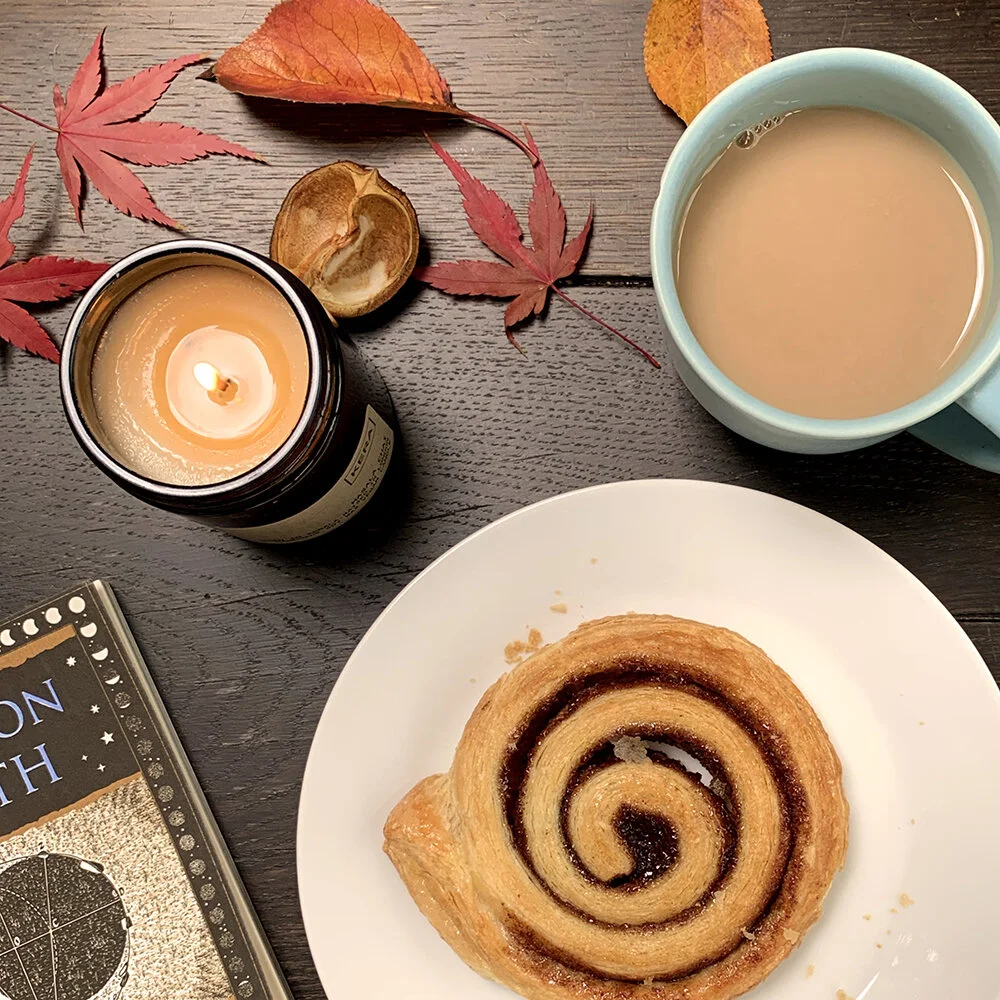 Autumn Art Projects Autumn Vibes with cup of tea and cinnamon bun.jpg