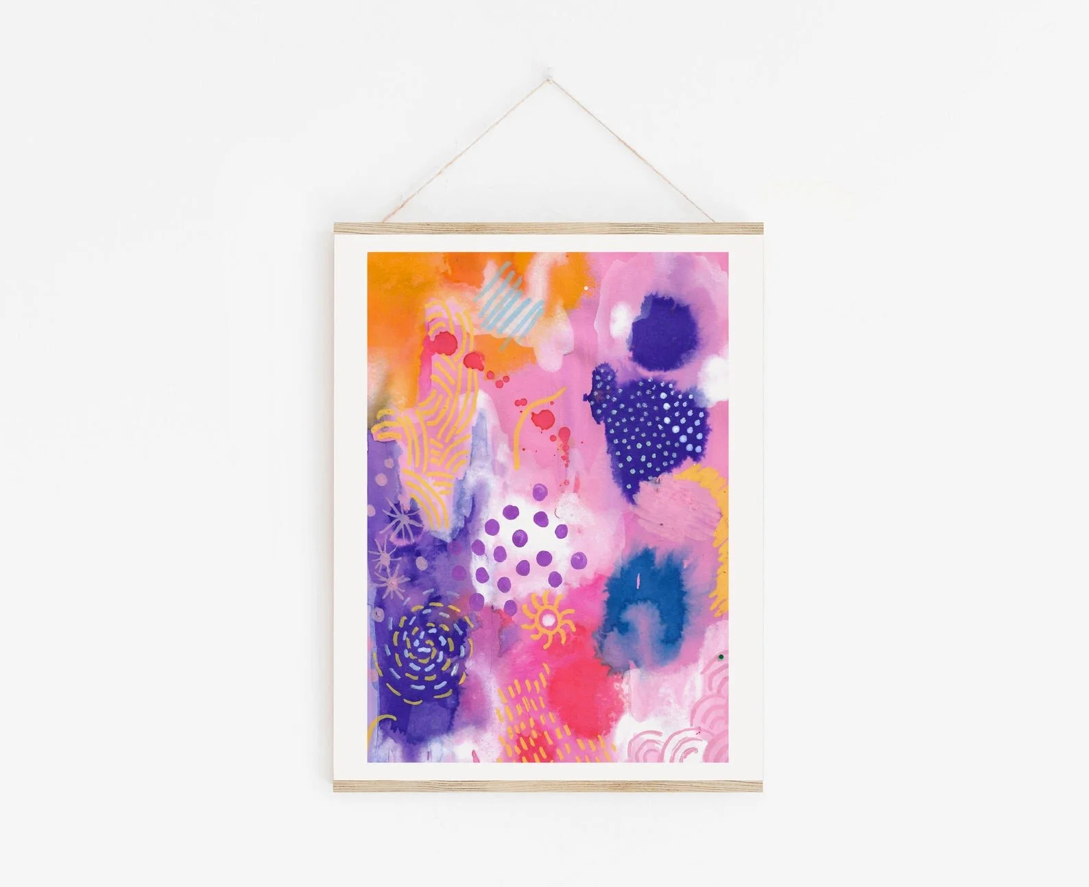 Pink, Purple Orange Abstract Art Print 