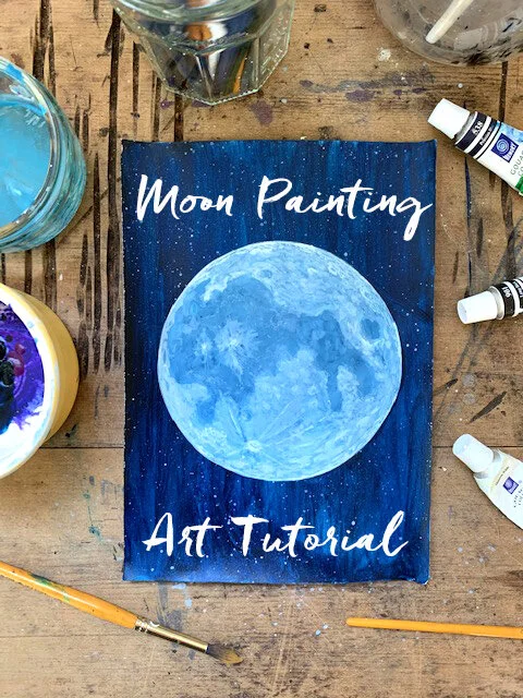 How to paint a full moon in Gouache - Free Step-by-Step Art Tutorial
