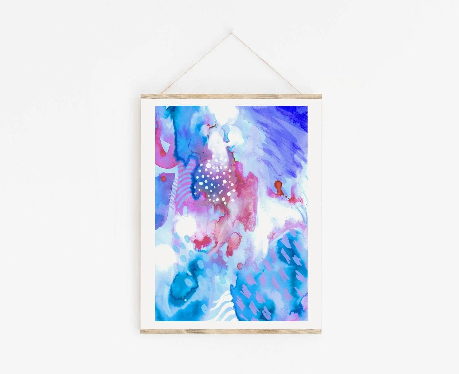 Abstract Watercolour Pattern - Blue Pink Purple