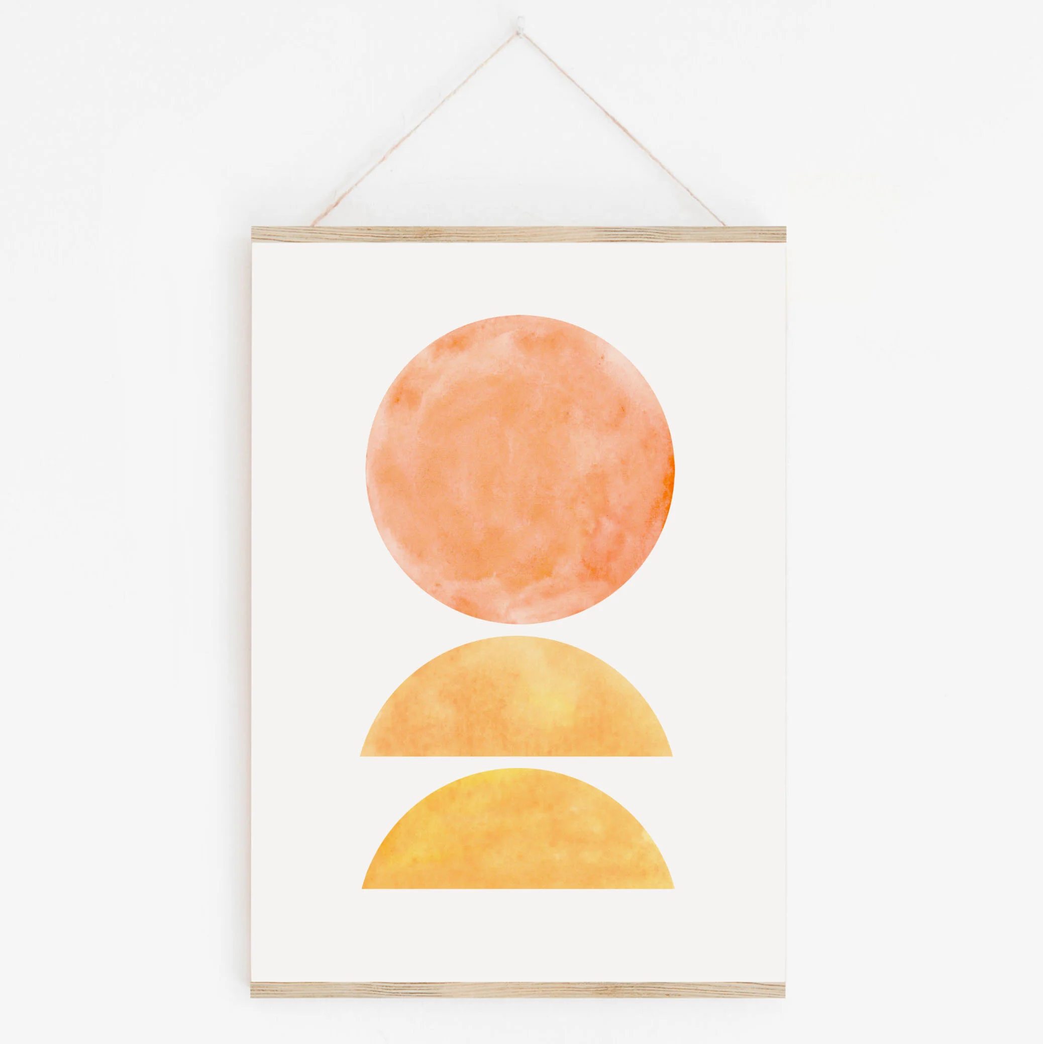 Abstract Geometric - Full Moon Two Half Moon- Digital Download Art