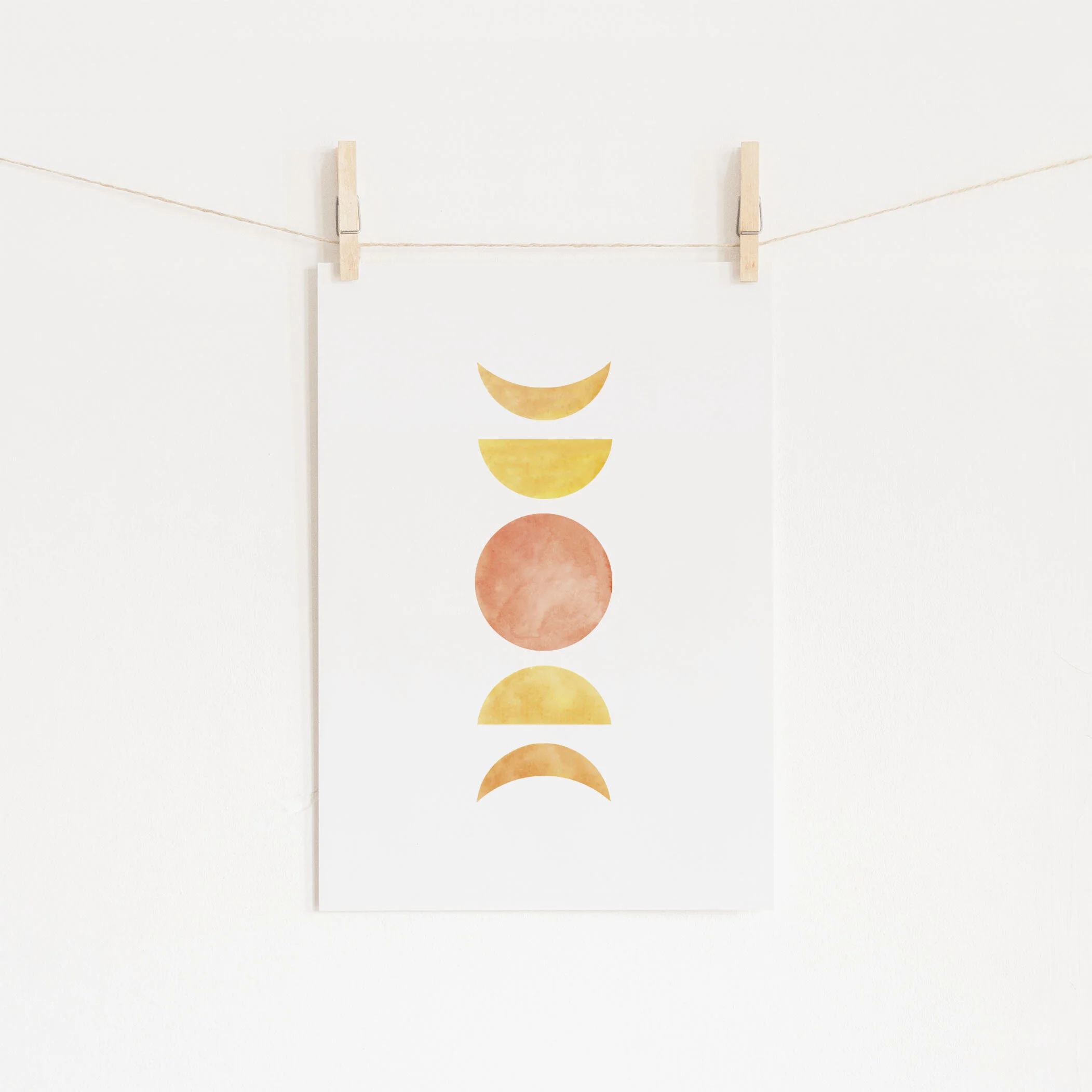 Abstract Geometric Moon Phases - Digital Download Art