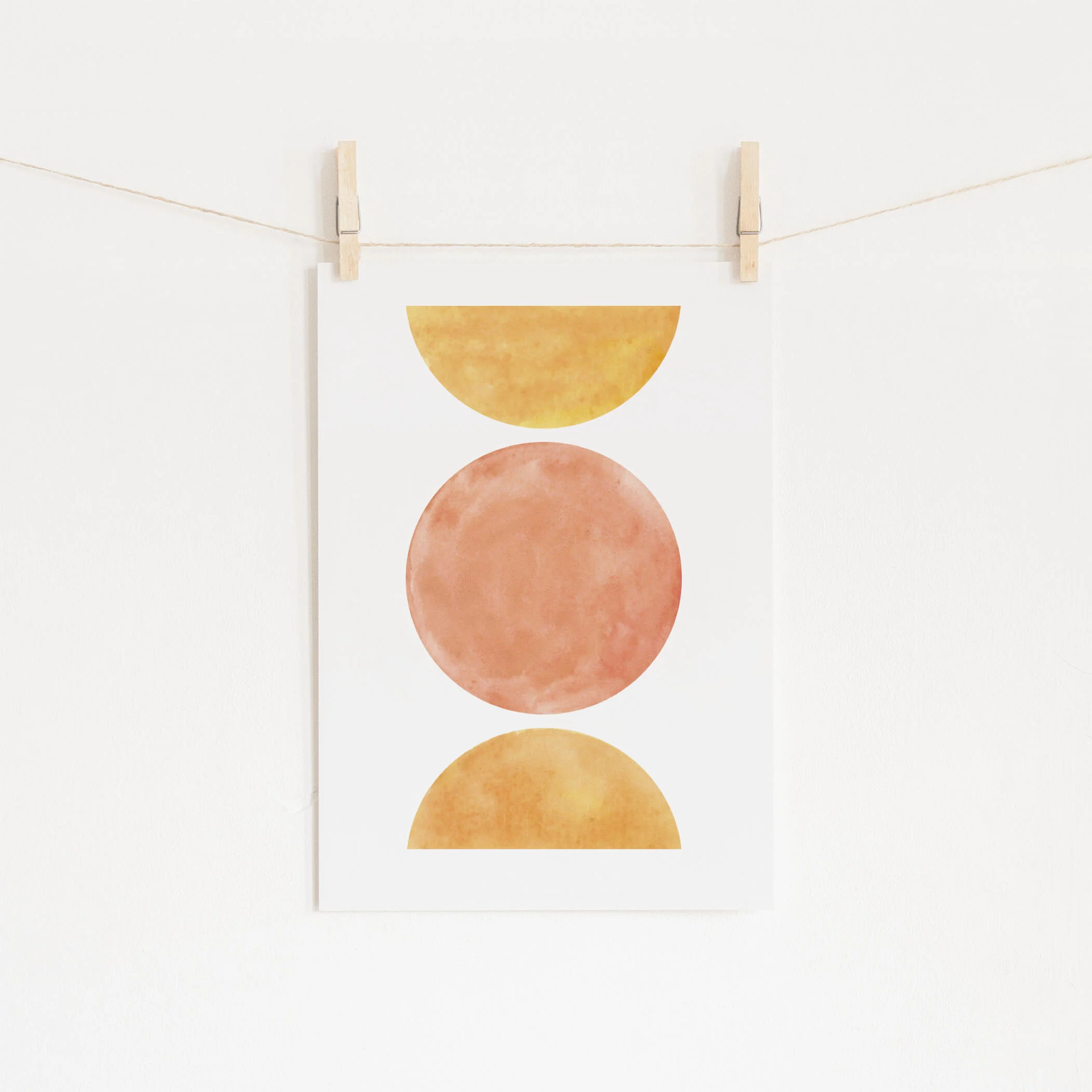 Abstract Geometric Moon Half Moon - Digital Download Art