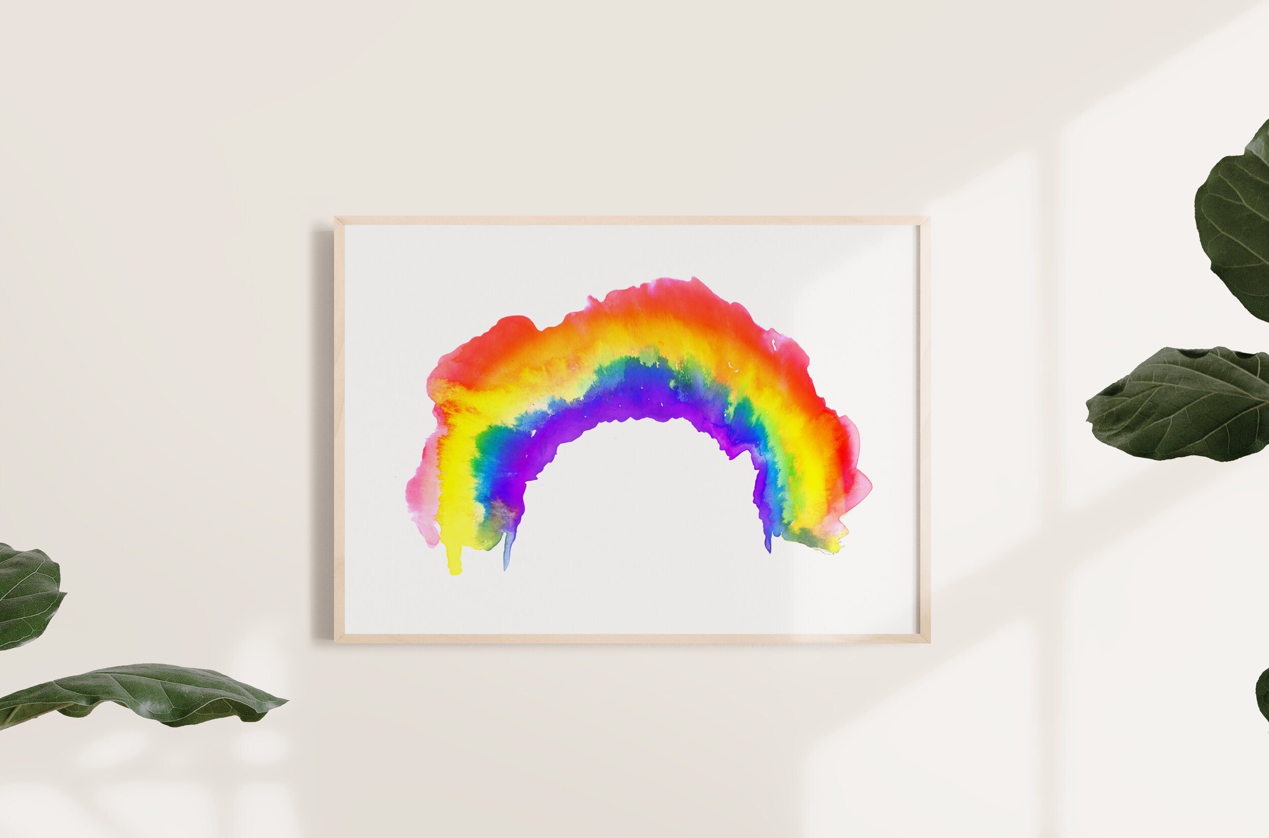 Watercolour Rainbow Art Print Simple Frame Wall by Drawn Together art.jpg