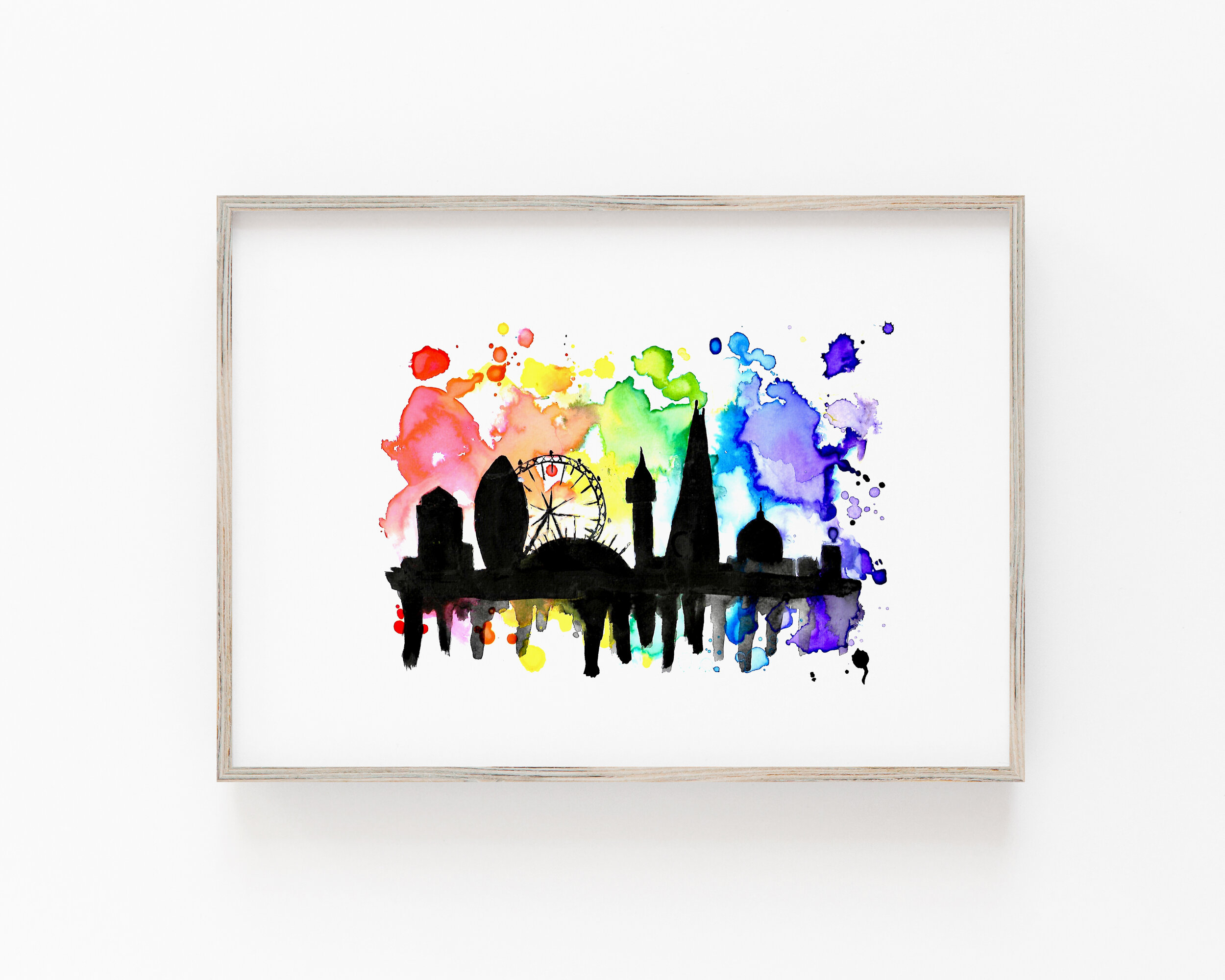 Rainbow London Skyline Art Print