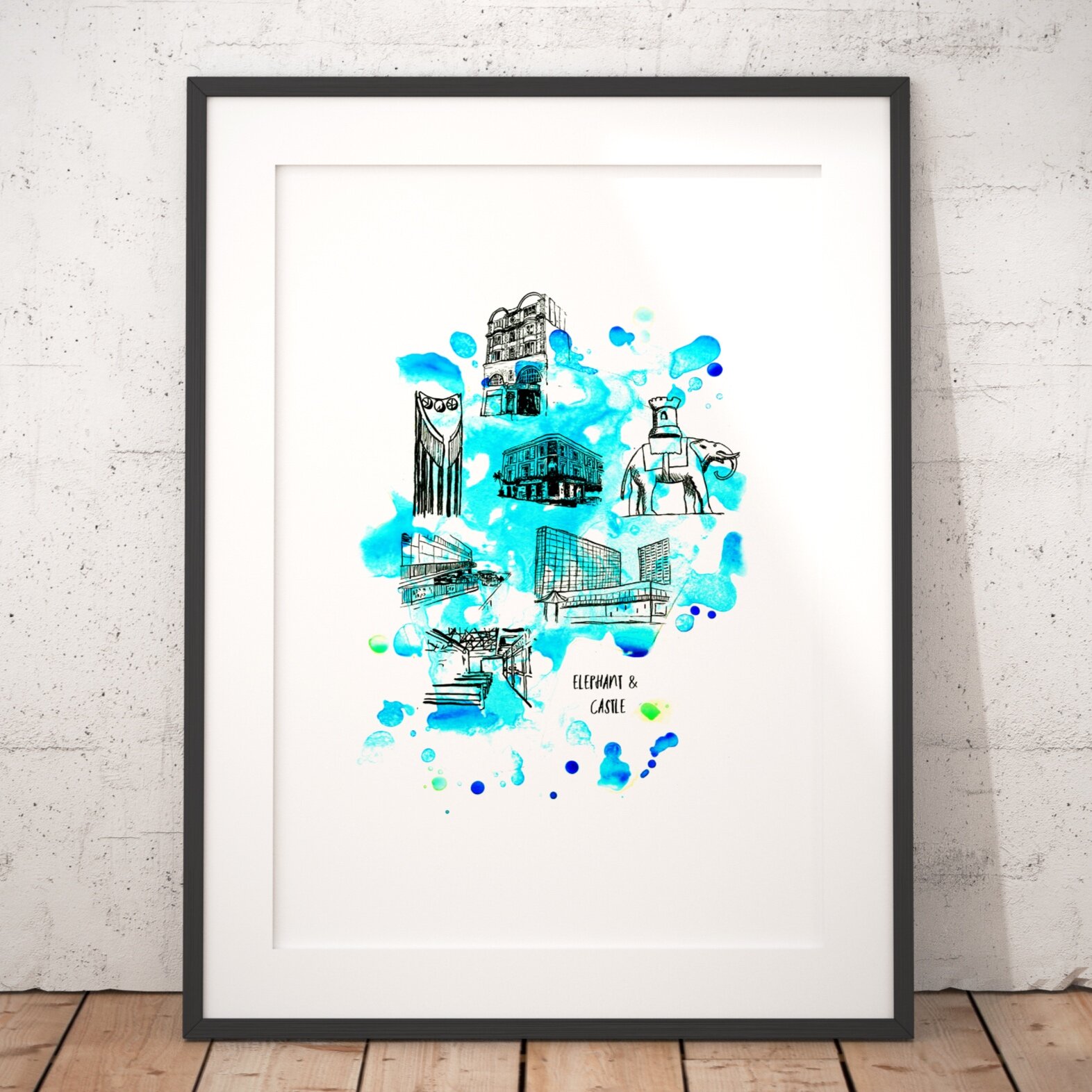 Elephant and Castle Art Print - London Area Artwork 