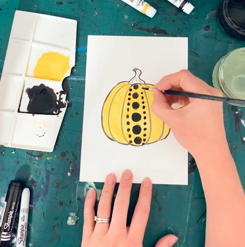 Art Project - Kusama Style Pumpkin Painting — Drawn Together Art