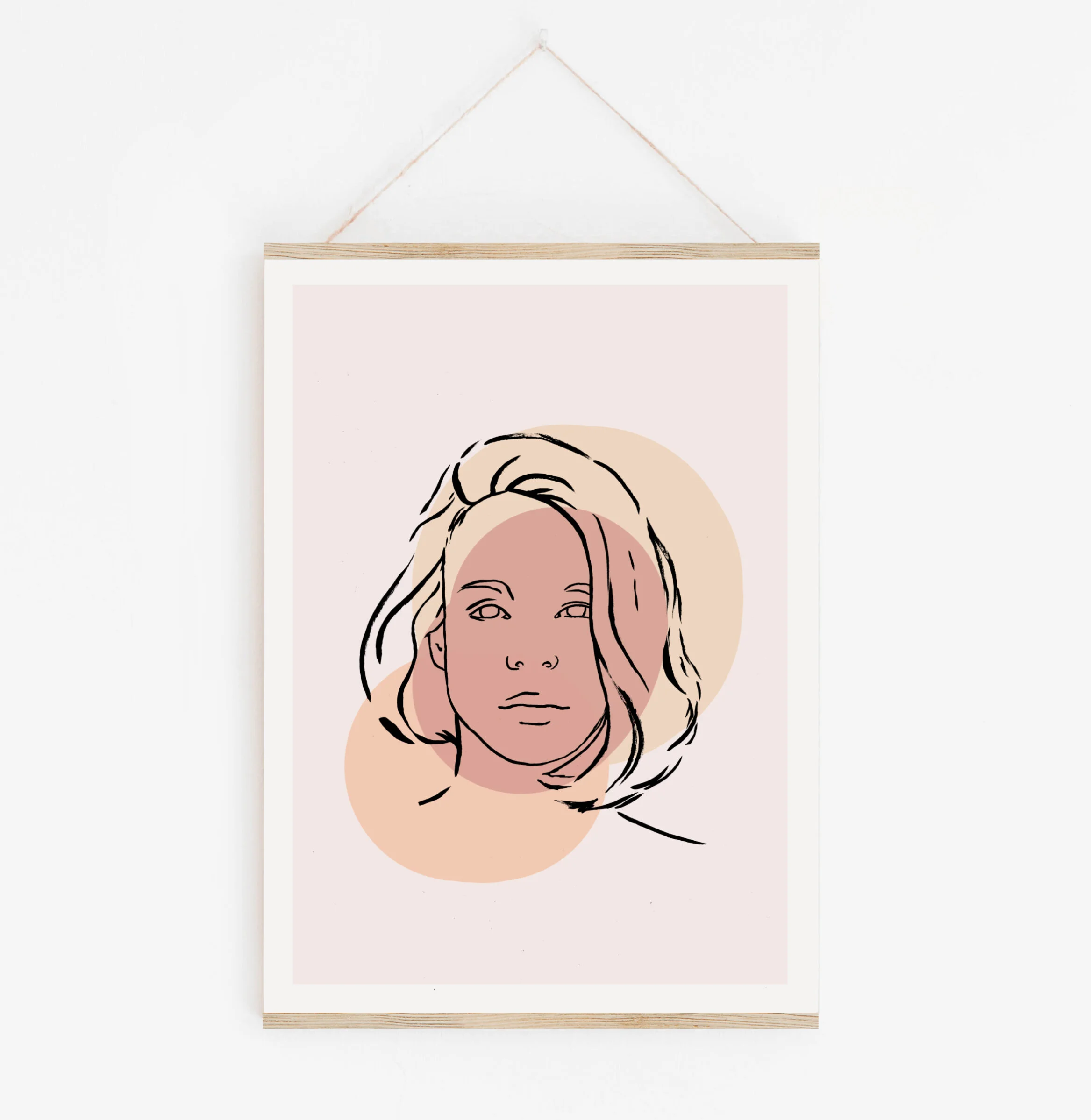 Face Line Art Digital Download High Resolution Art Print Print hanger Display.jpg