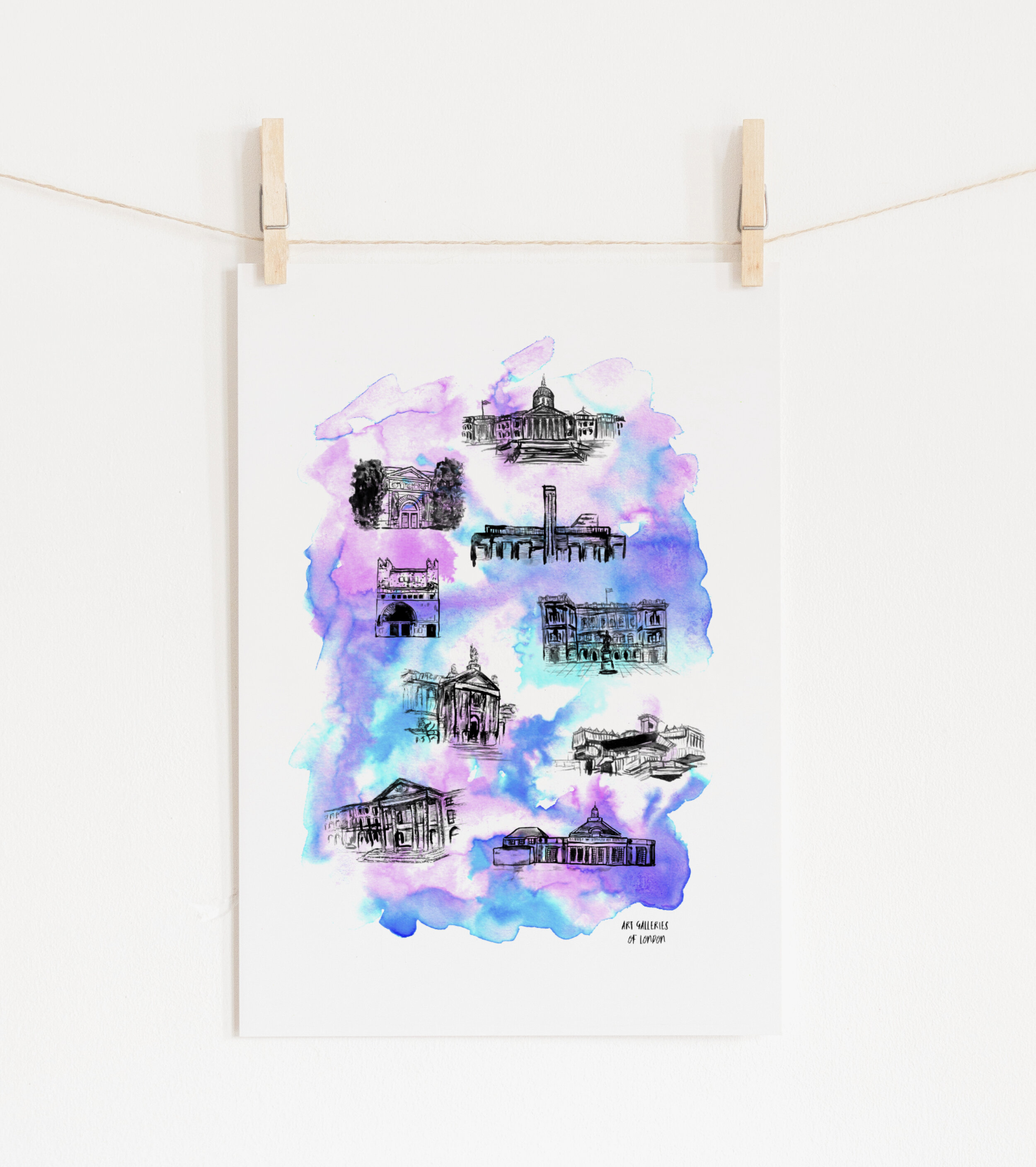 Art Galleries of London - Art Print