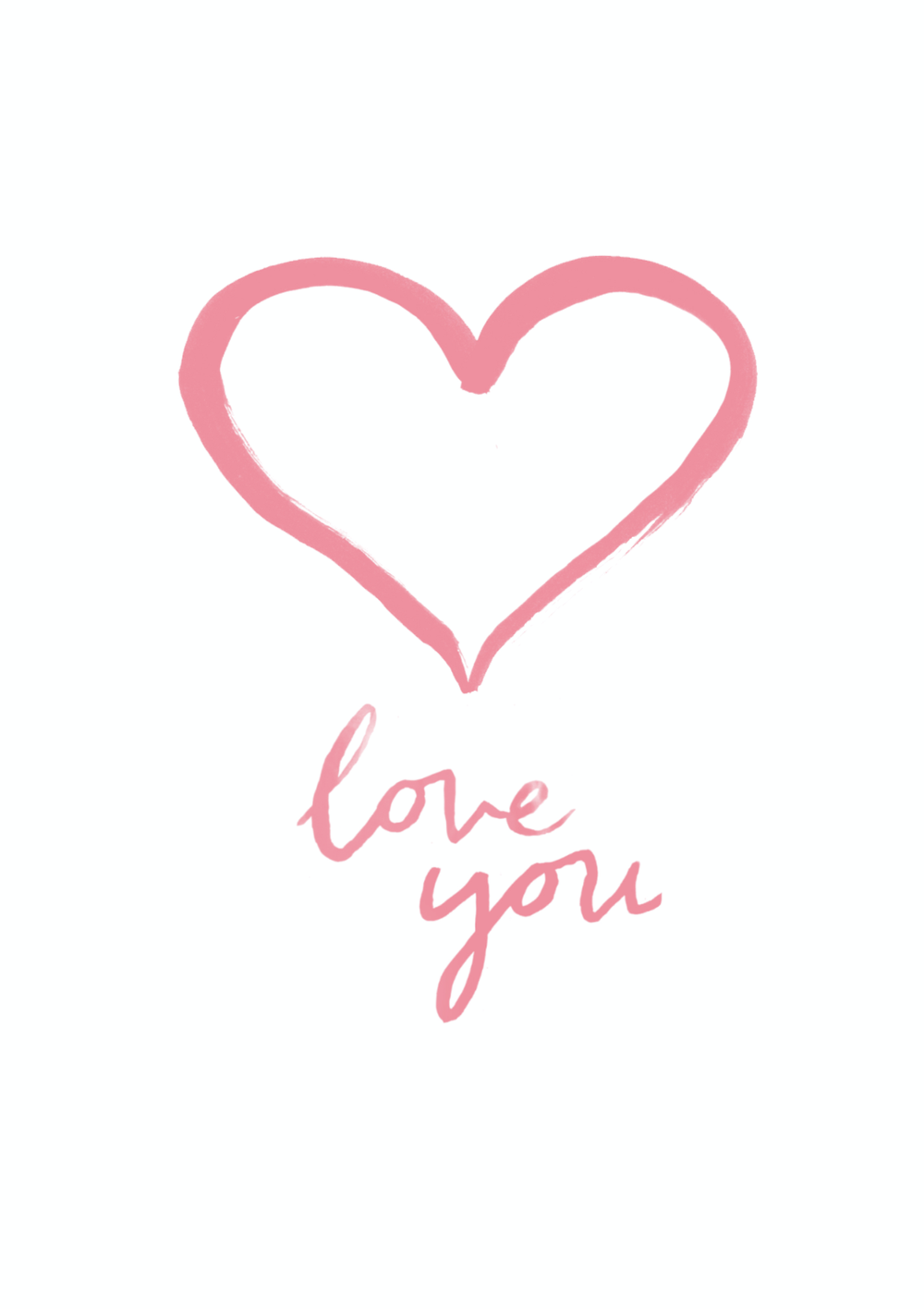 Love You Wall Art Digital Download Printable Poster Drawn Together Art Collective Art Prints London