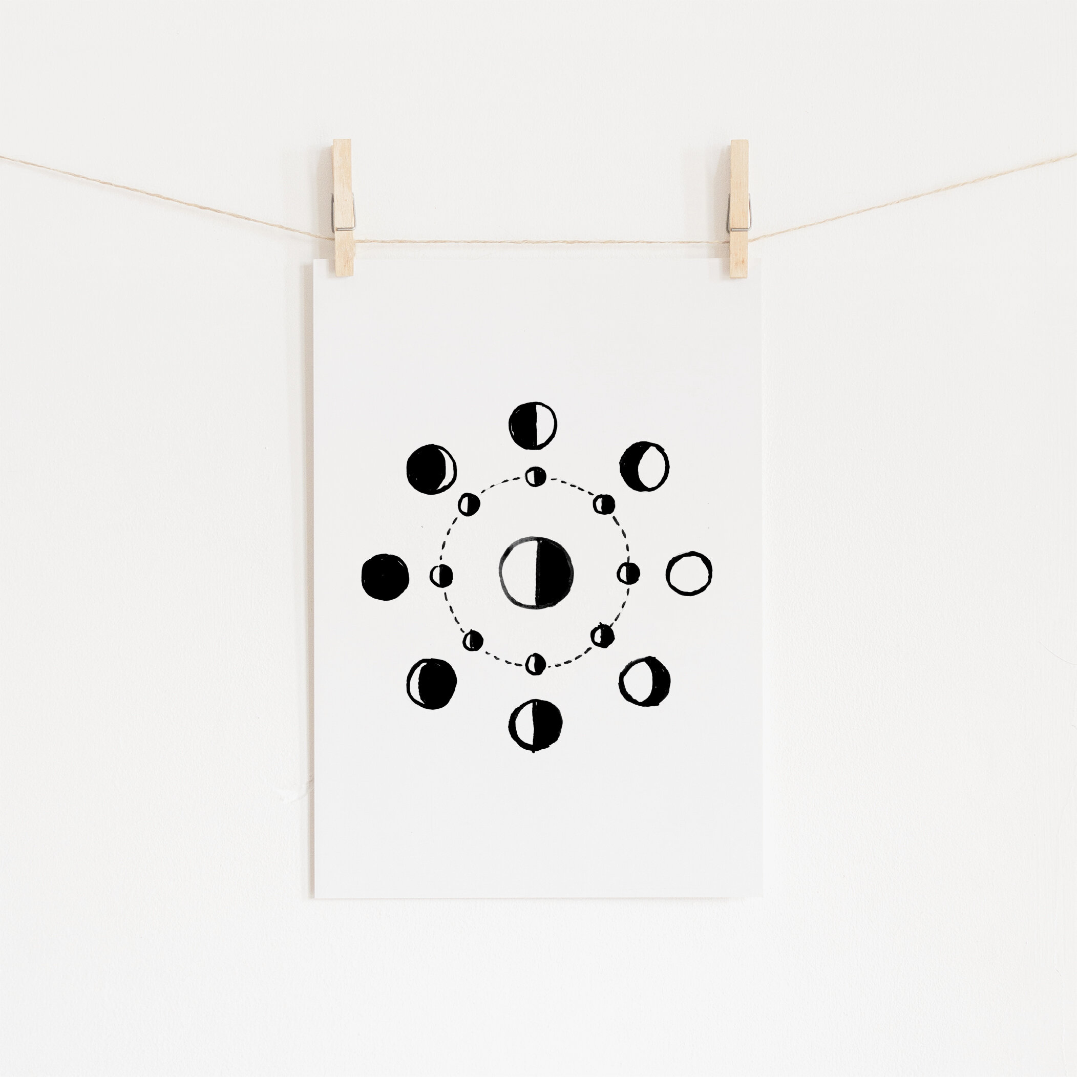 Moon Phases Explained - Digital Download Art