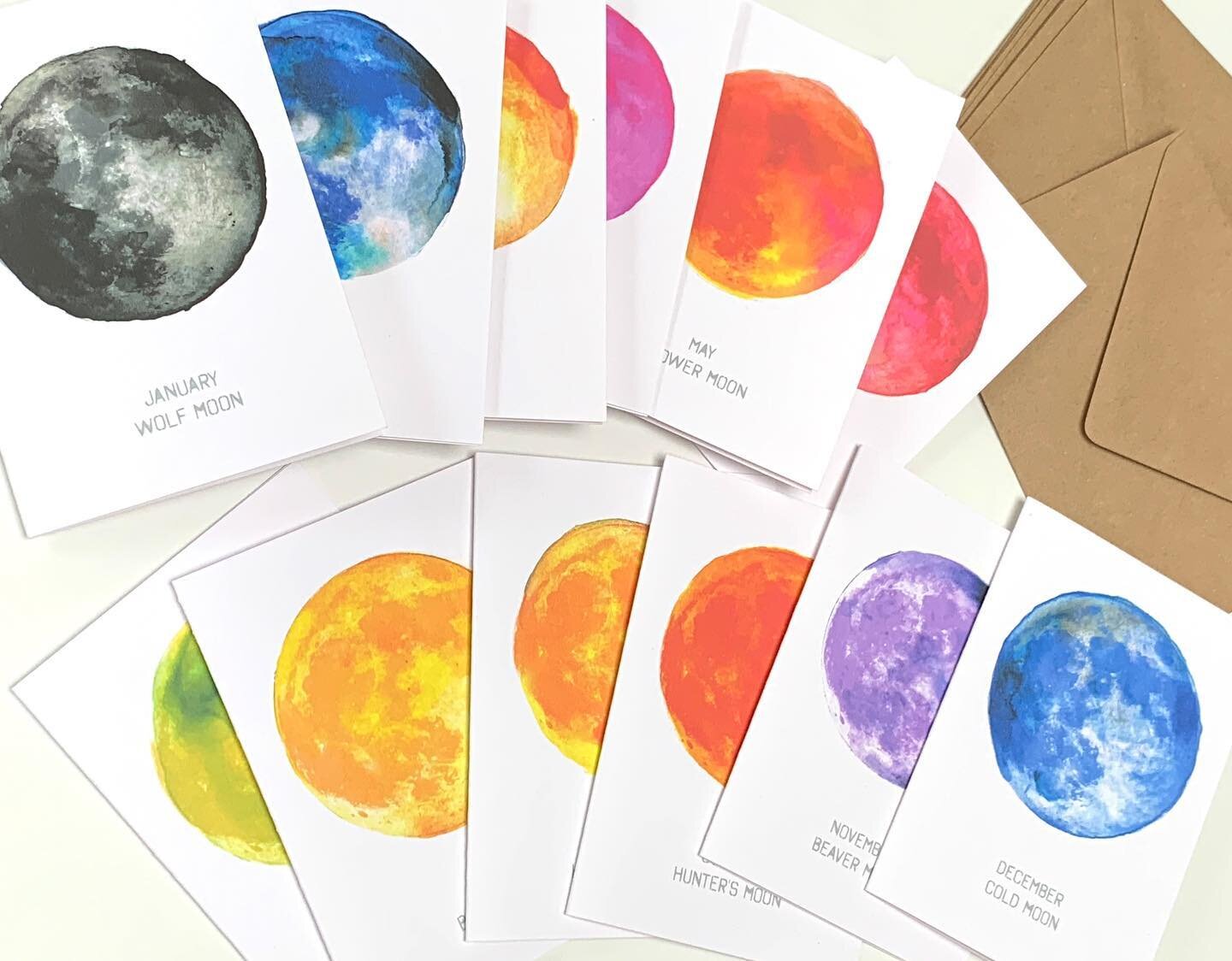 Now on Etsy! After the success of trialling our Moon Month cards at the @solocraftfair shop, we have now listed them on Etsy. A set of 12 cards of all the moons of the year, perfect for birthdays, anniversaries, wedding cards - so many uses! Head to 