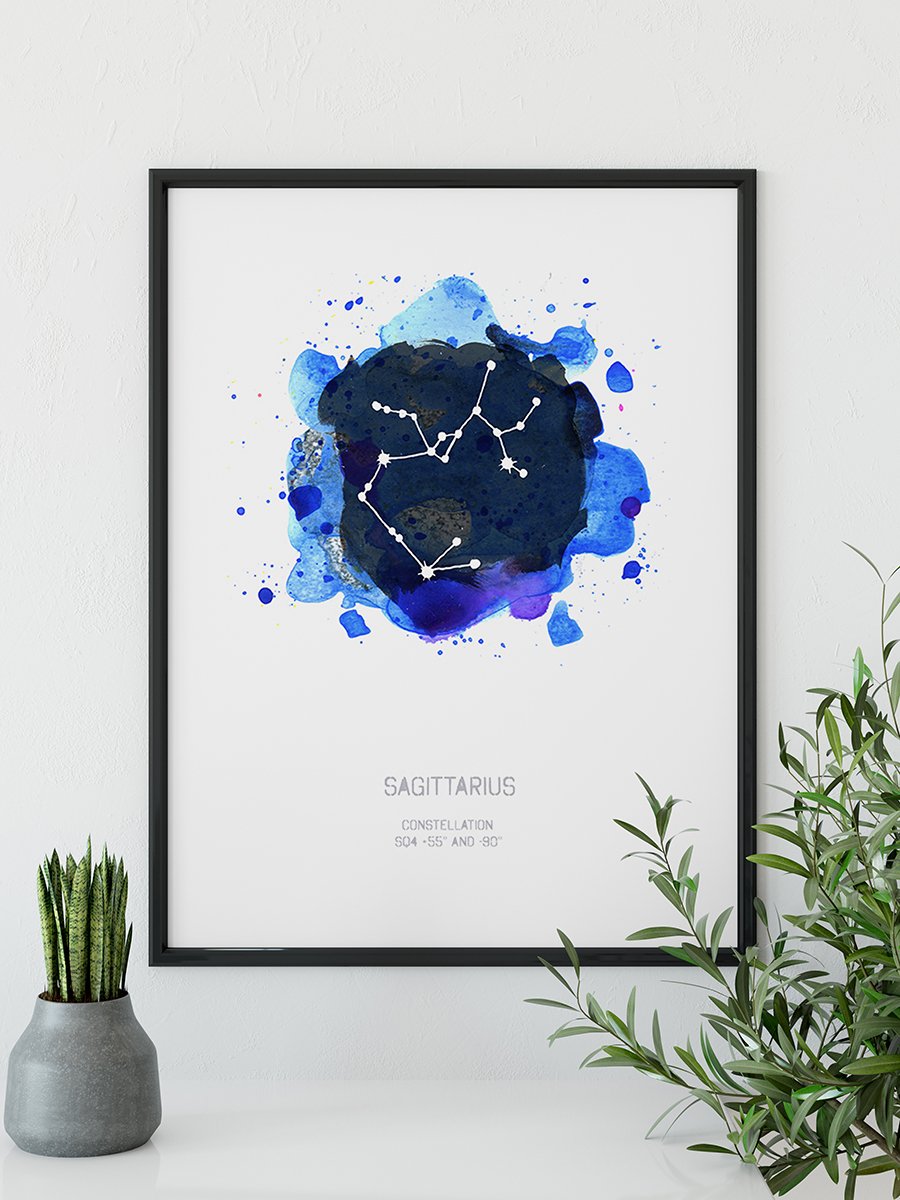 9 Sagittarius Framed Zodiac Star Sign Watercolour Art Print by Drawn Together Art Collective.jpg