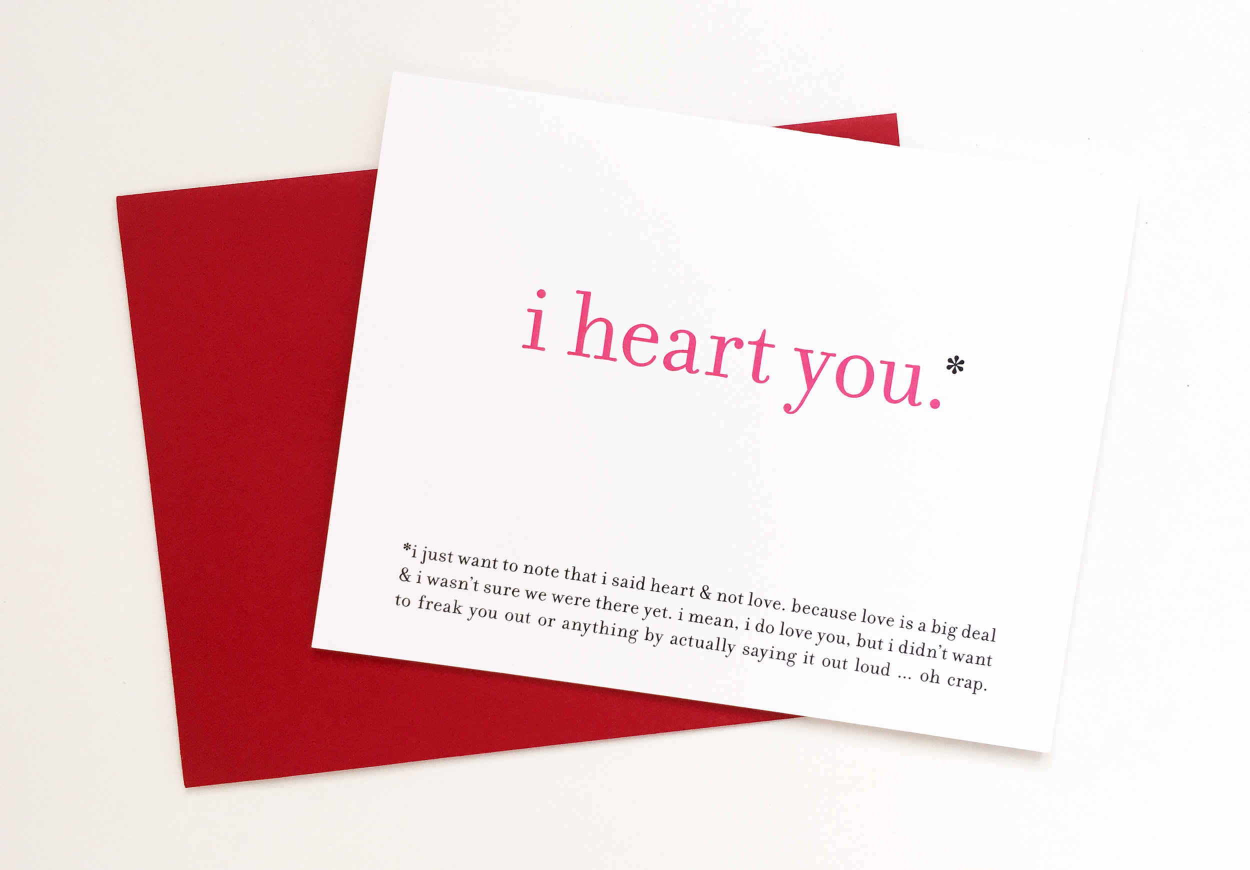 i heart you.* - awkward valentine card