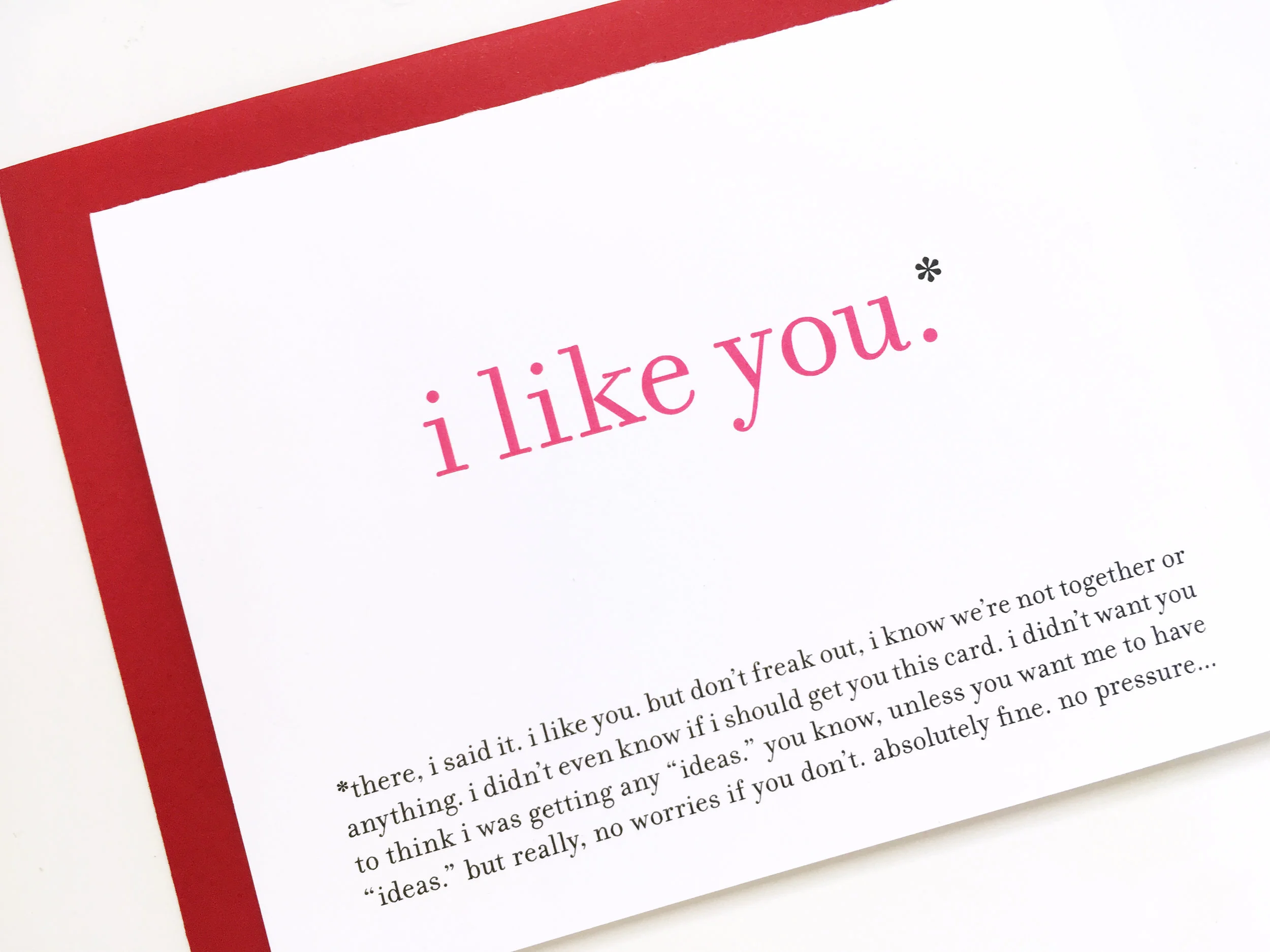 I Like You* Awkward Funny Valentine Card