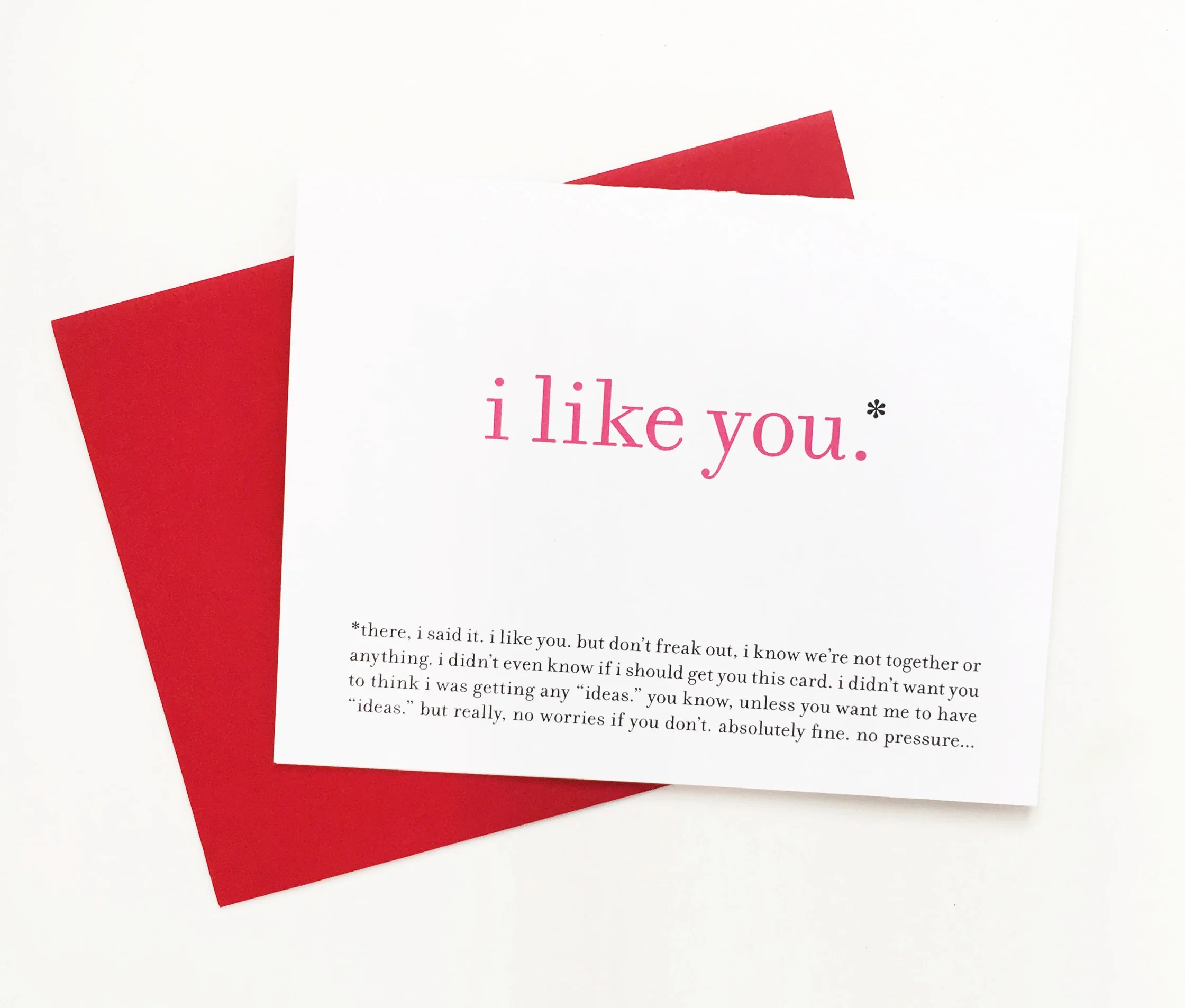 i like you.* - awkward valentine card