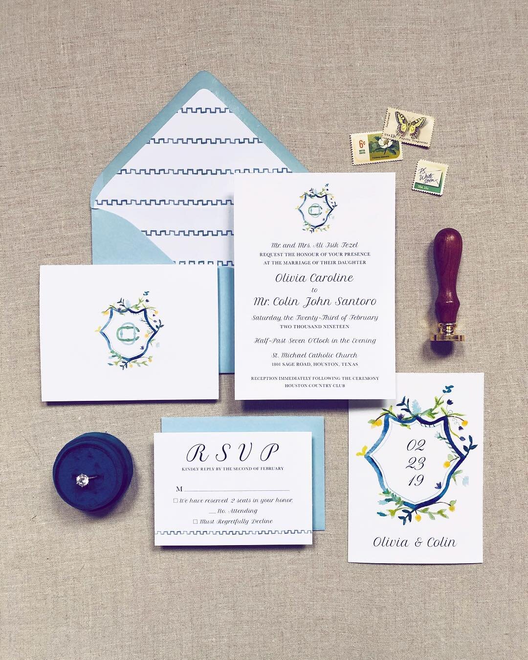 Happy Wedding Day to this beautiful couple! Olivia (the sweetest bride ever!) had a clear vision of her perfect invites and I love this amazing, classic look we created so much! 😍💗