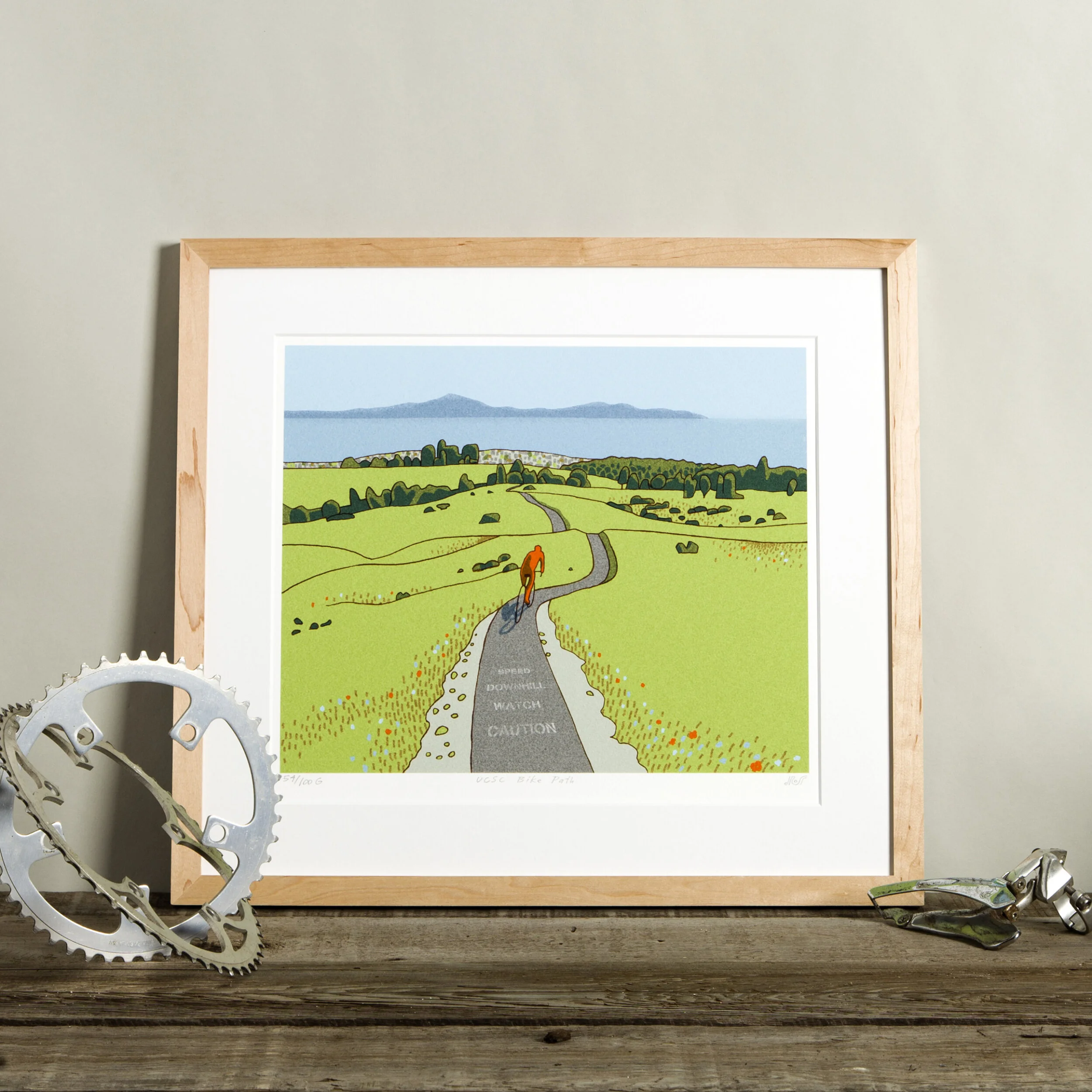 UCSC Bike Path Print