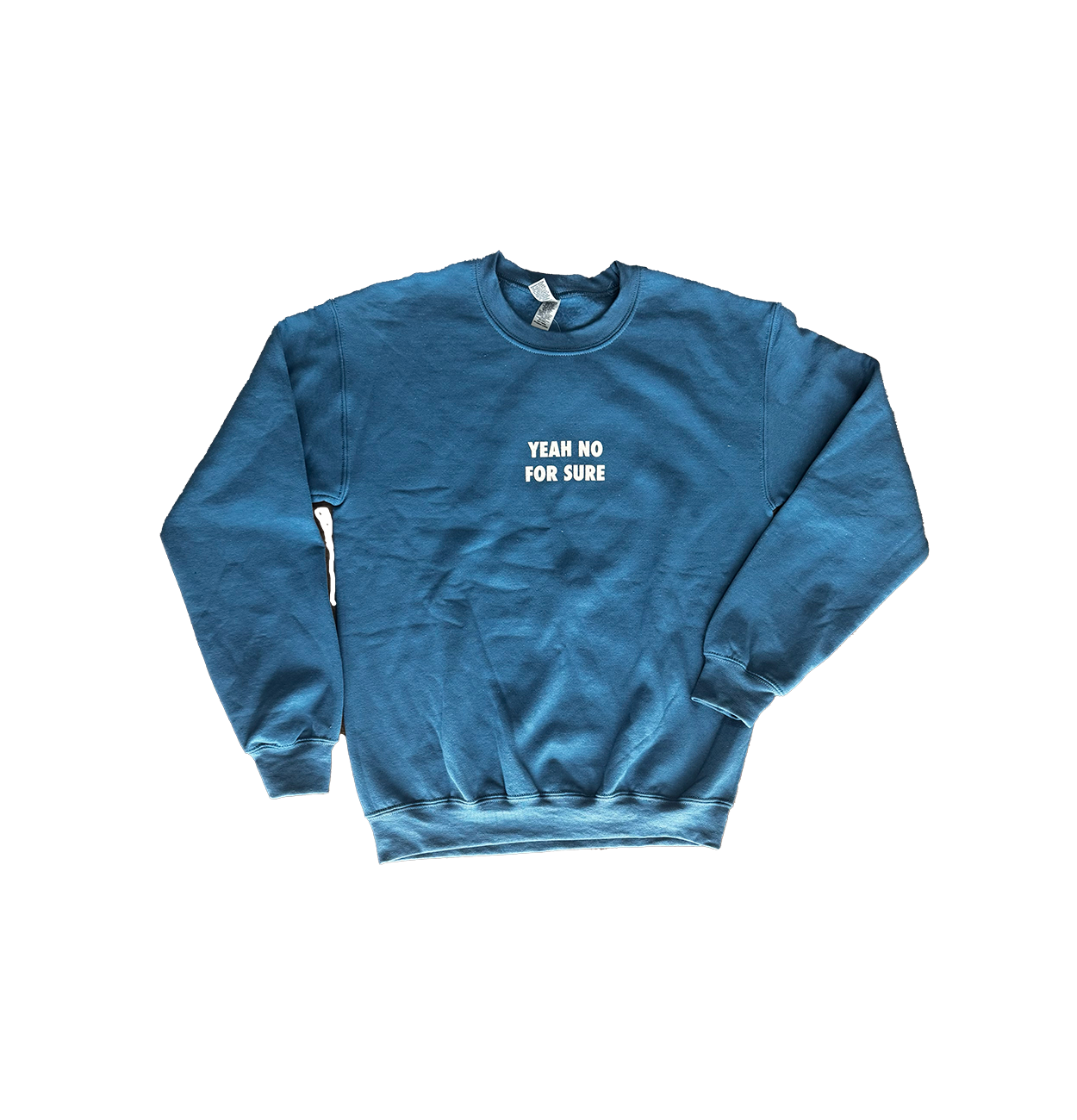 Yeah No For Sure Crew Neck Sweater Blue