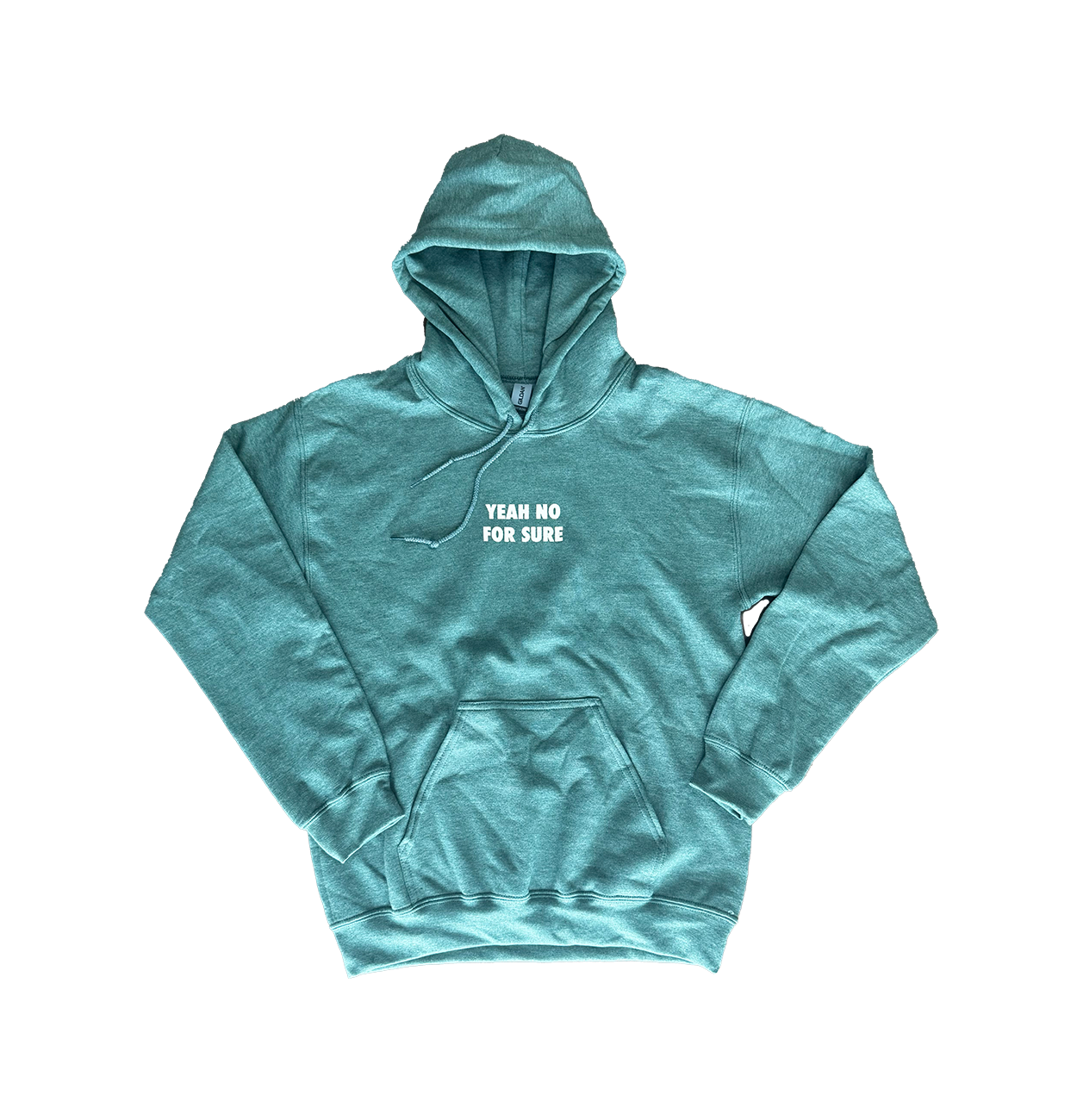Yeah No For Sure Hooded Sweatshirt Heather Green
