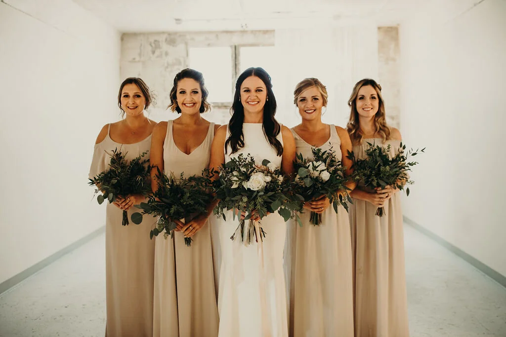 light taupe bridesmaid dresses