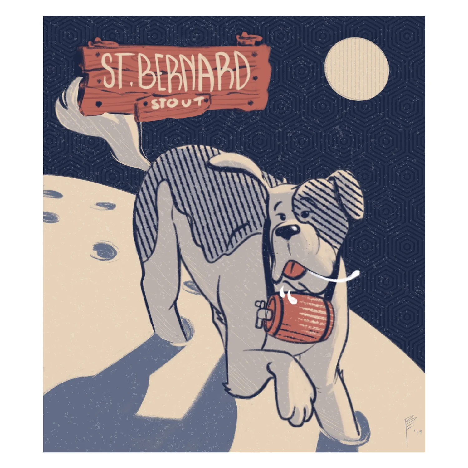  Label design that would go on the beer bottle. 