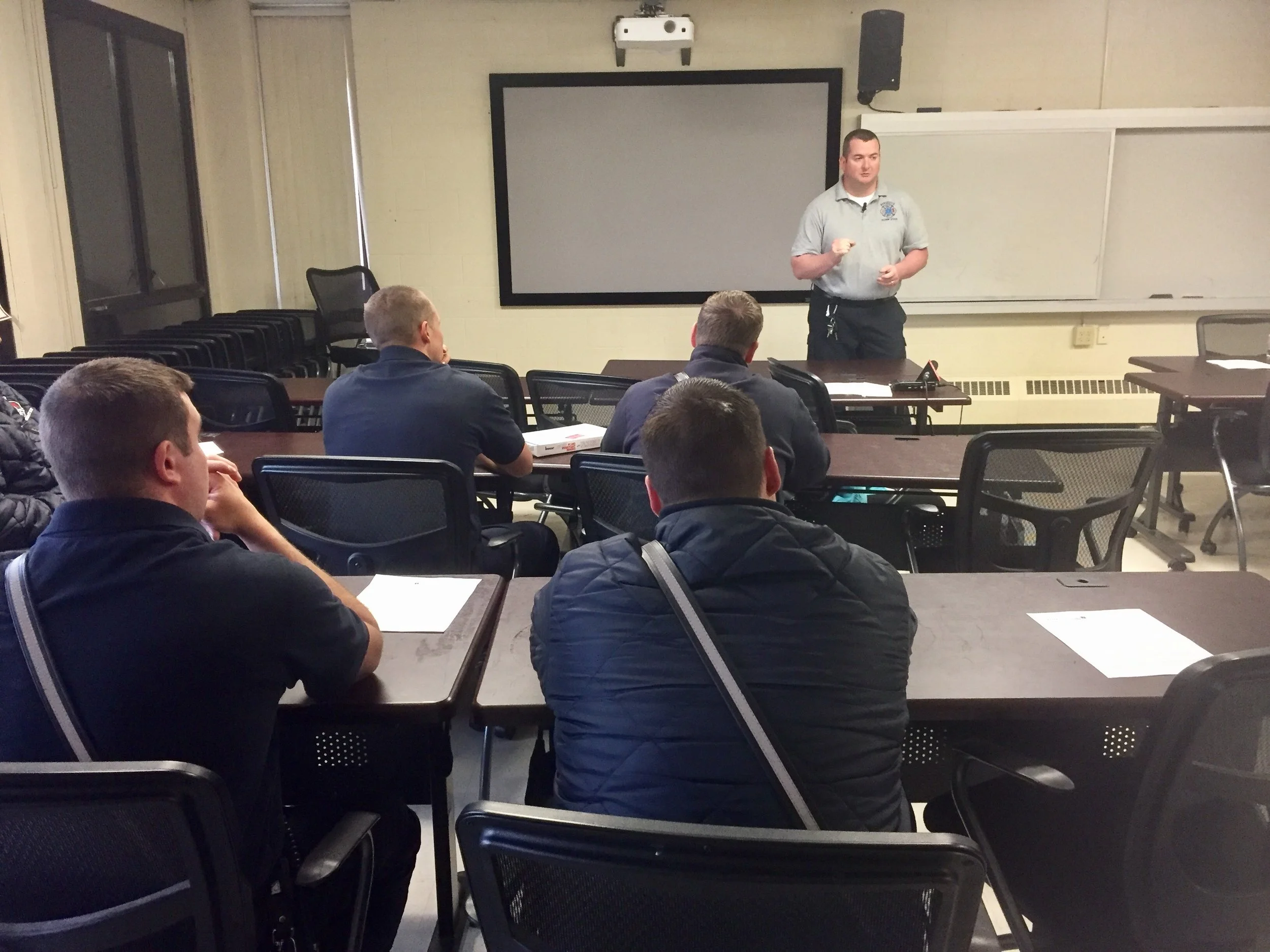 Chris Hickey, who's the EMS Director at Manchester Fire, trained the city's firefighters on how to treat overdoses with Carfentanil now on the streets. CREDIT PAIGE SUTHERLAND/NHPR
