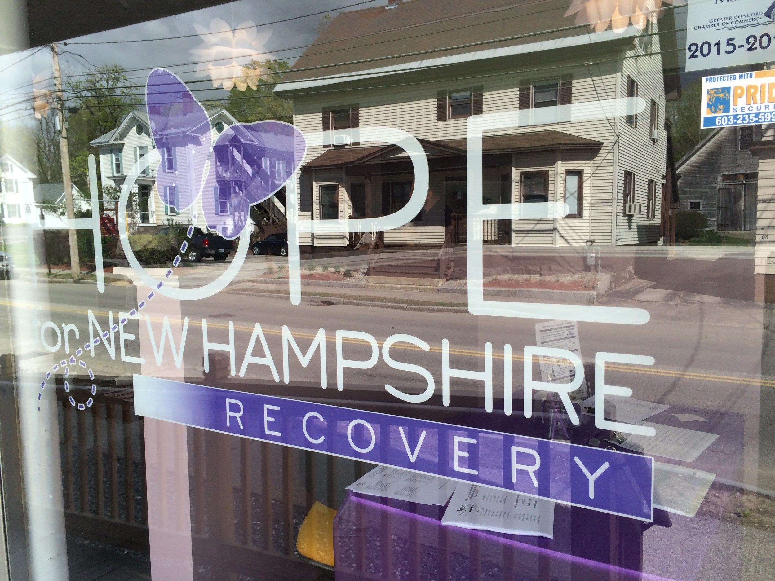 Outside the HOPE Center in Concord. CREDIT PAIGE SUTHERLAND/NHPR