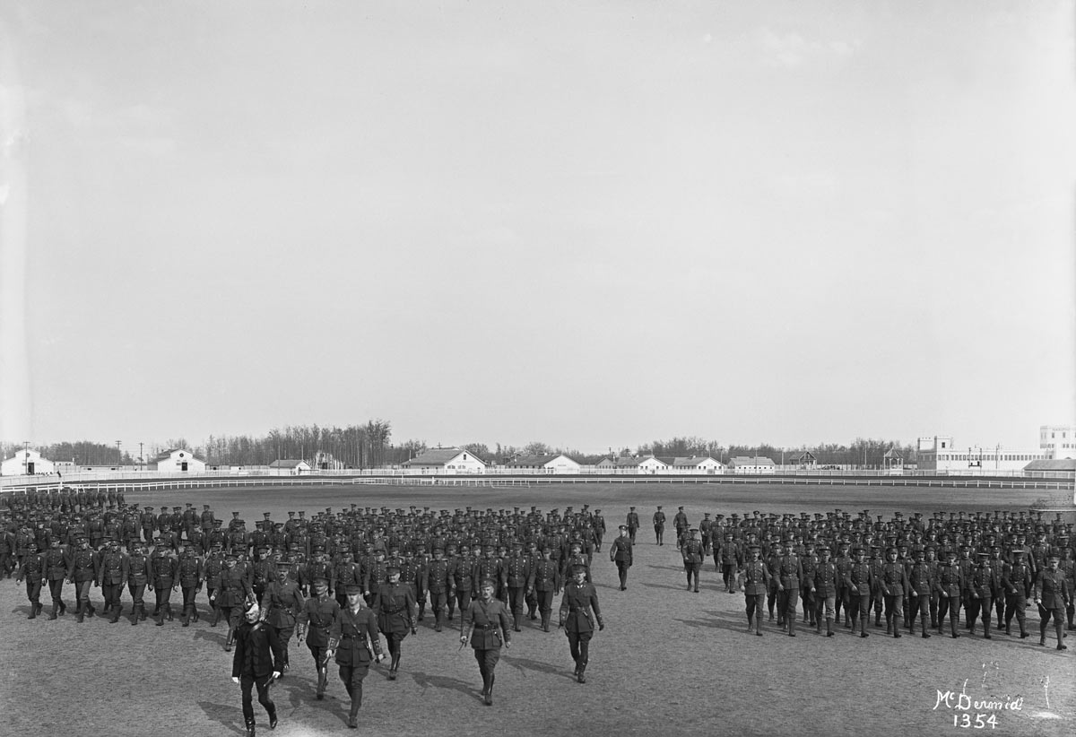 Image No: Glenbow Archives NC-6-1354 Title: 49th Battalion, Edmonton, Alberta. Date: 1915 Photographer/Illustrator: McDermid Studio, Edmonton, Alberta